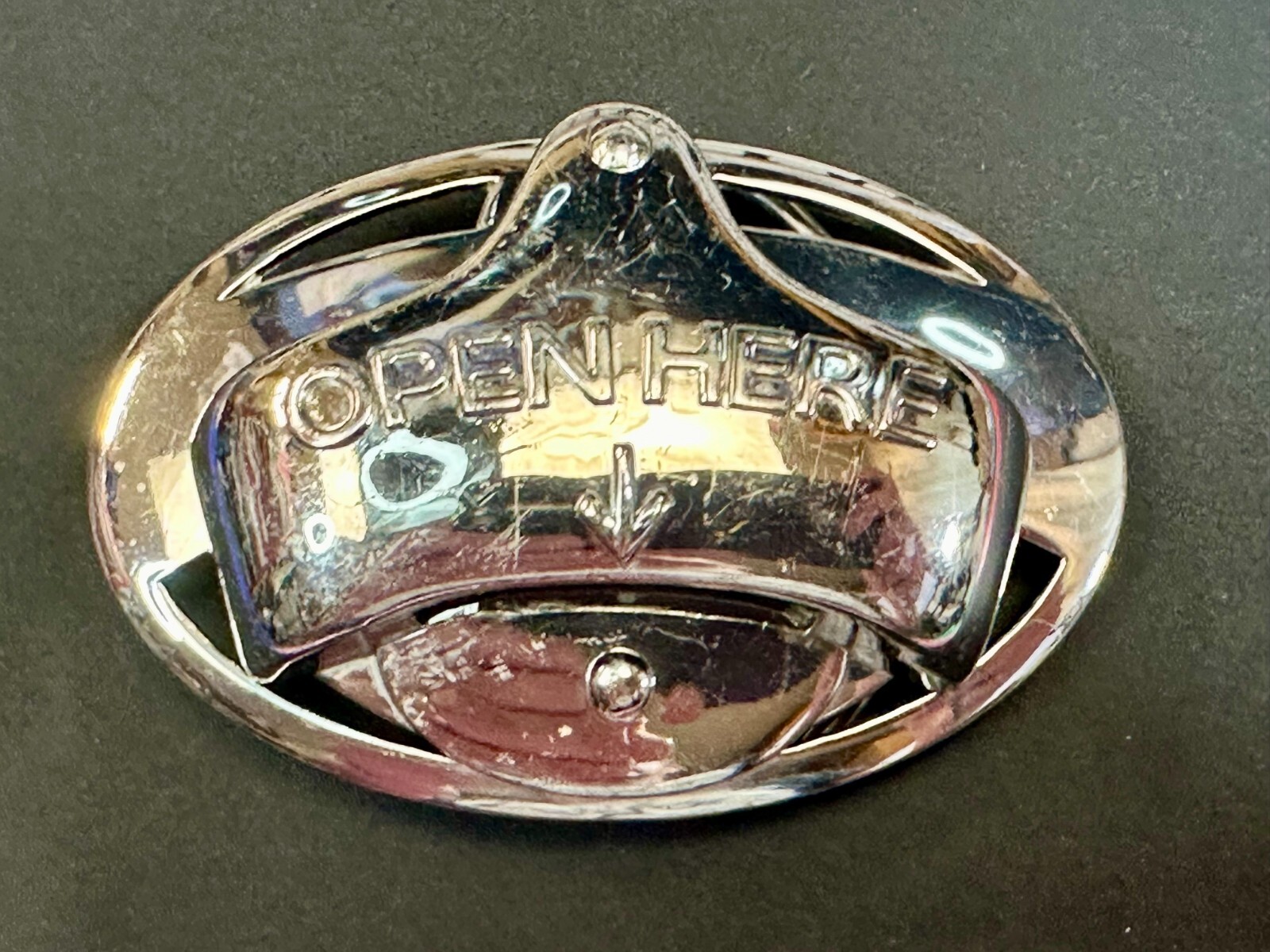 Open Here Practical Beer Lovers Drinkers Bottle Opener Mounted to Belt Buckle