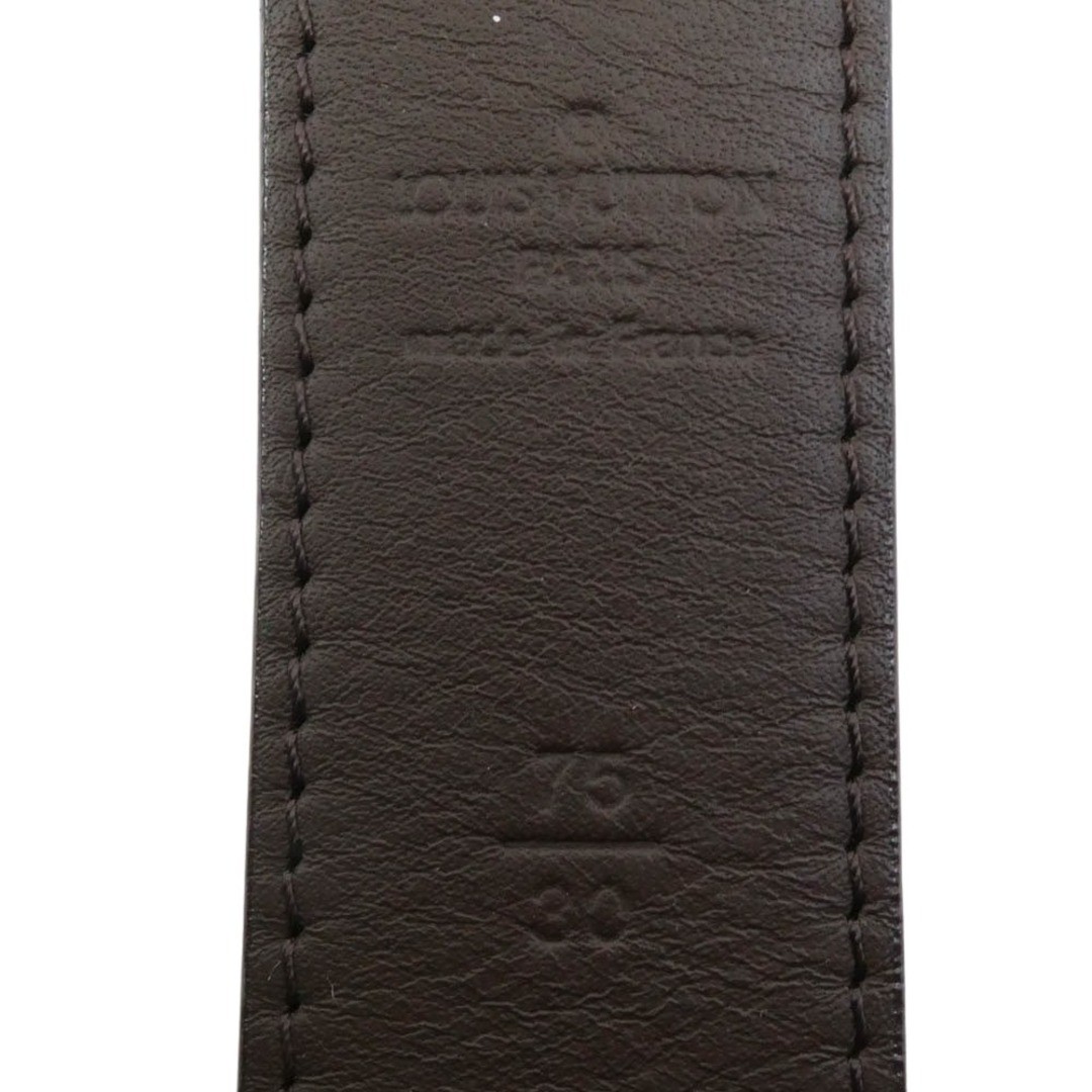 Louis Vuitton M6803 Damier Logo Buckle Suntulle Carre Leather Belt Brown Used