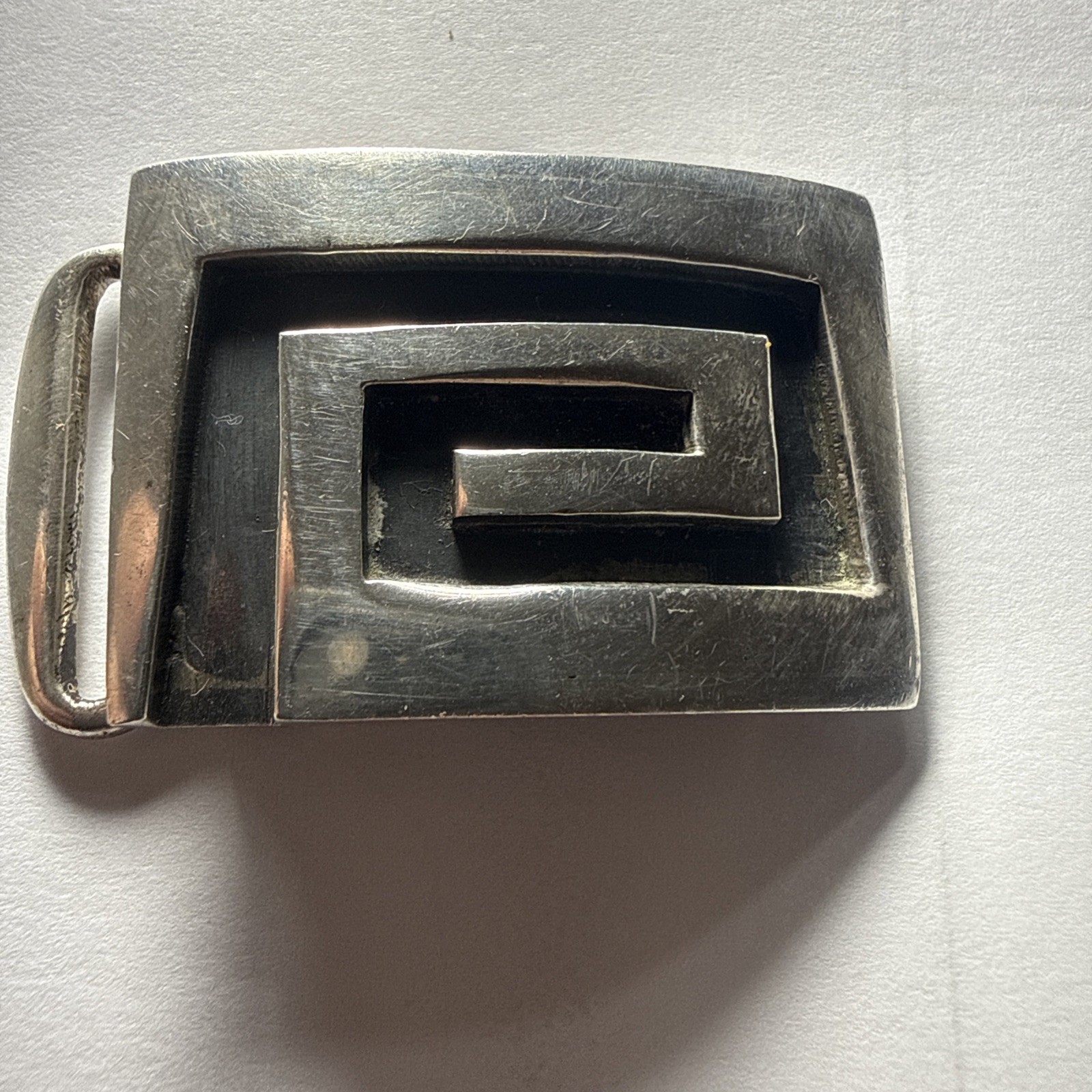 Men’s Belt Buckle Mexico Designer Sterling Art Deco 50 Grams Retro Modern Old