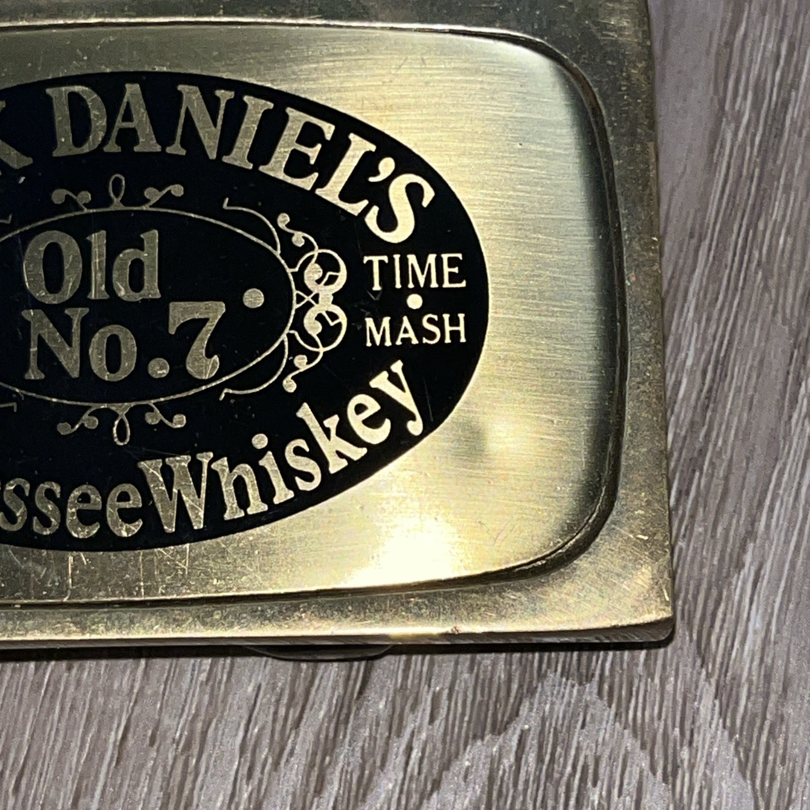 Jack Daniels Tennessee Whiskey Old No. 7 Solid Brass Belt Buckle Vintage!
