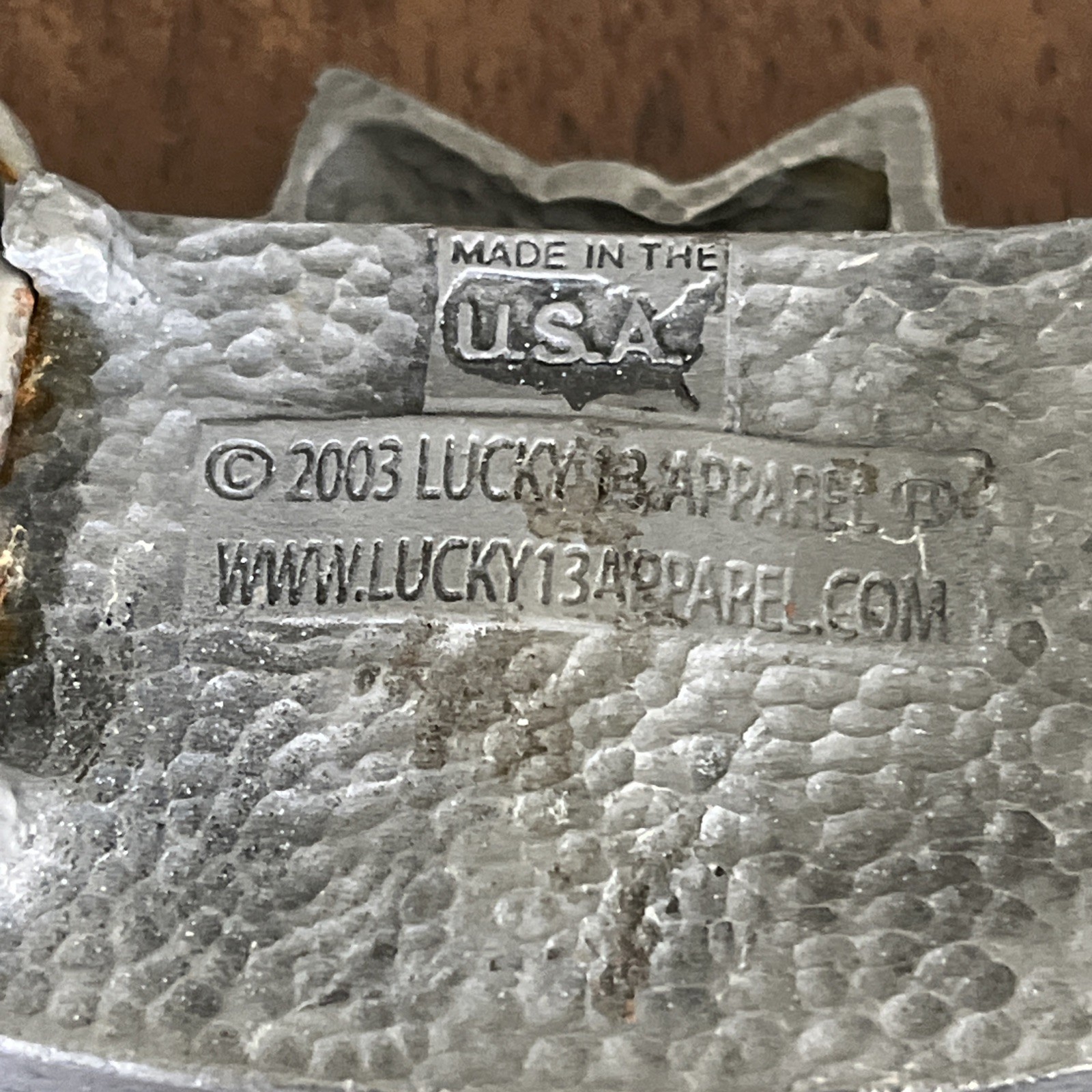 lucky 13 Apparel Y2K belt buckle cat Secret Compartment Rare!! Goth Emo