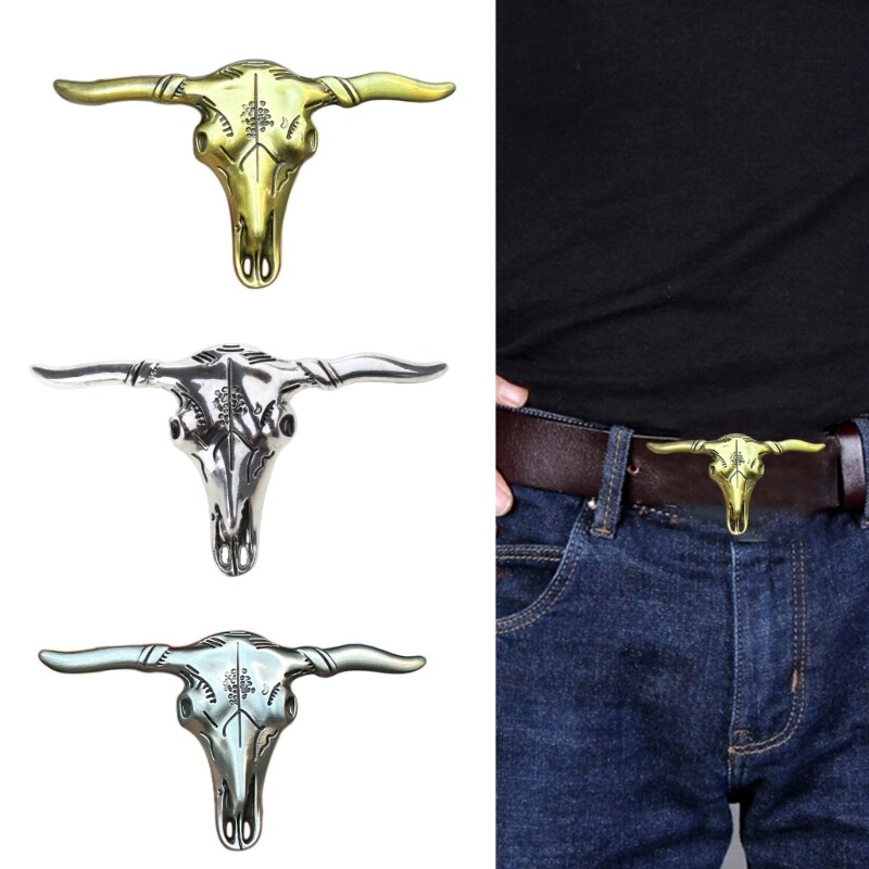 Vintage Skull Shape Belt Buckle for Adult Waist Belt DIY Unisex