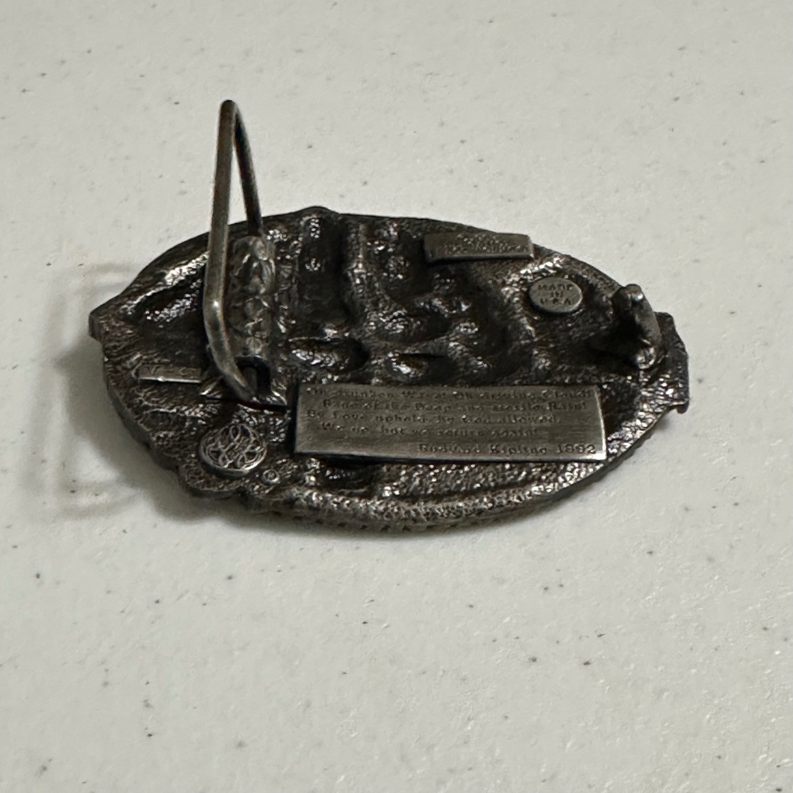Bergamot Brass Works 1983 3D Sailing Clipper Ship Belt Buckle Enamel VTG Rudyard