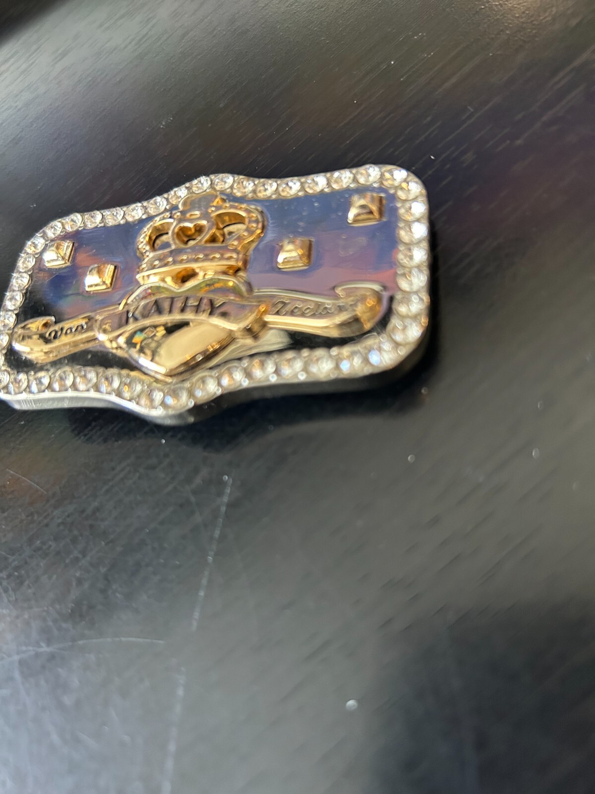 Vintage Collectible Kathy Van Zeeland Plaque Two Tone Metal or Belt Buckle Part