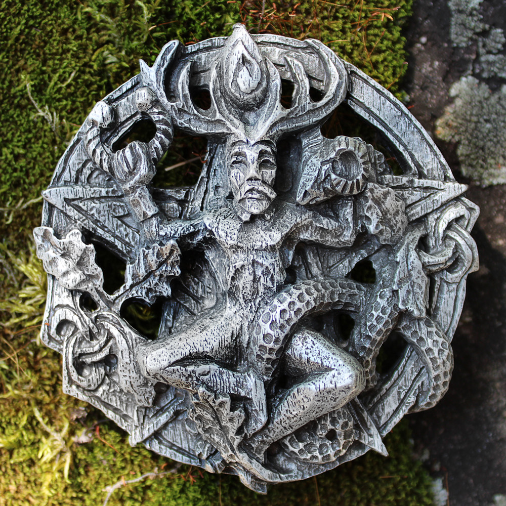 Pewter Cernunnos Belt Buckle – Dryad Design Celtic Horned God Wiccan Pagan Wicca