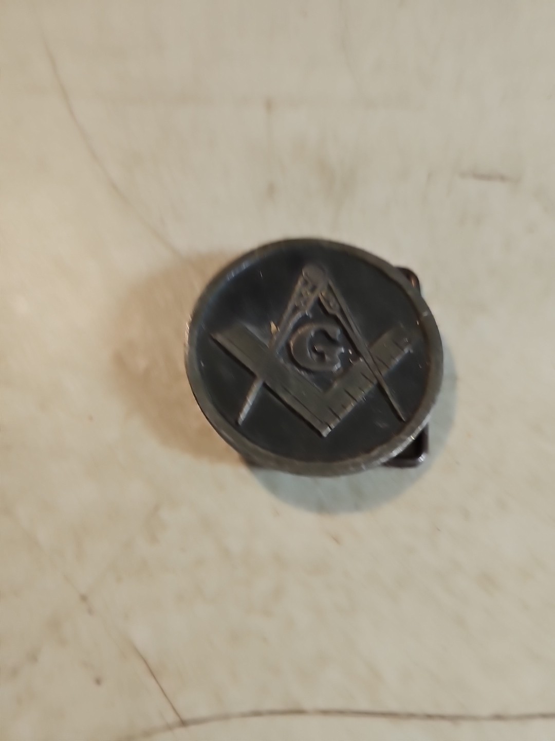 Vintage FREEMASON Metal Round Belt Buckle MASONIC.