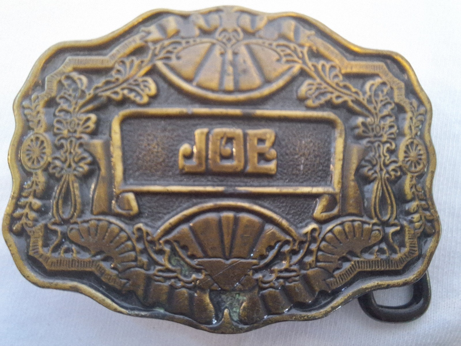 Vintage Oden Inc Personalized Solid Brass Belt Buckle Says « JOE »