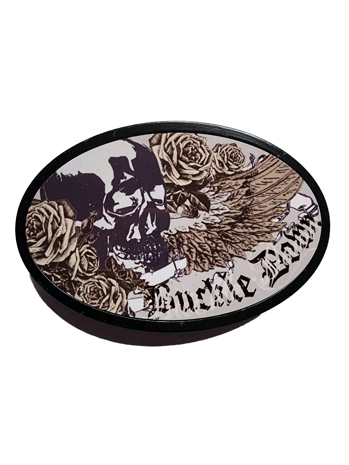 Y2K Skull Roses Rock And Roll Belt Buckle Down Tattoo Style