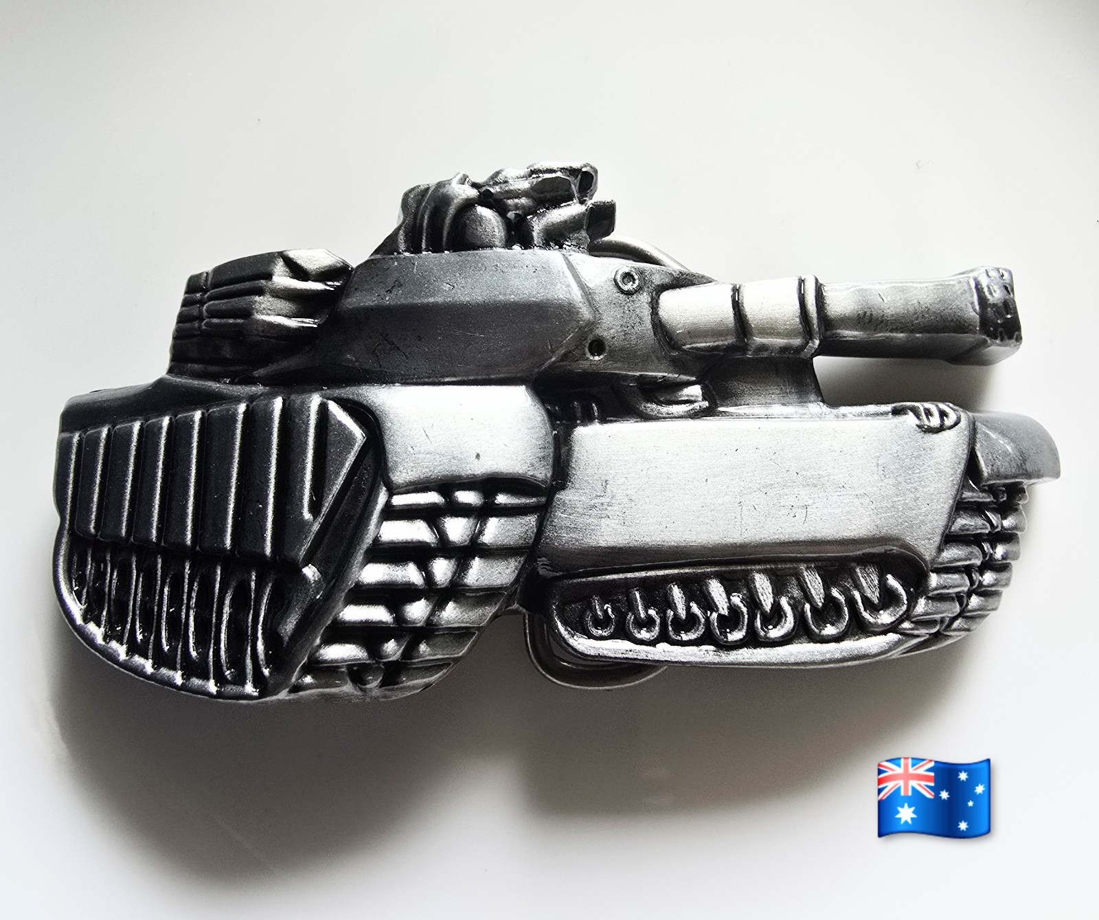 1pce Silver Tank Belt Buckle Suit Belt Width 4cm 10x5cm