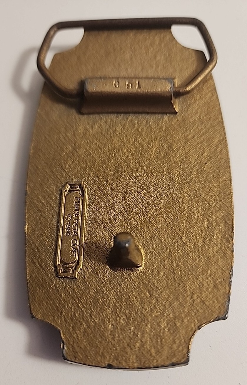 VINTAGE 1980 PRIMO BLUEGRASS MUSIC BELT BUCKLE BY INDIANA METALCRAFT