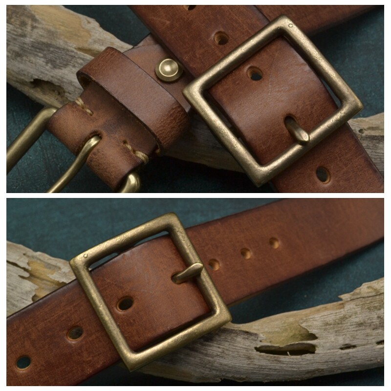 Replacement Solid Antique Brass Pin Buckle 4.3cm Width for Men Leather Belt