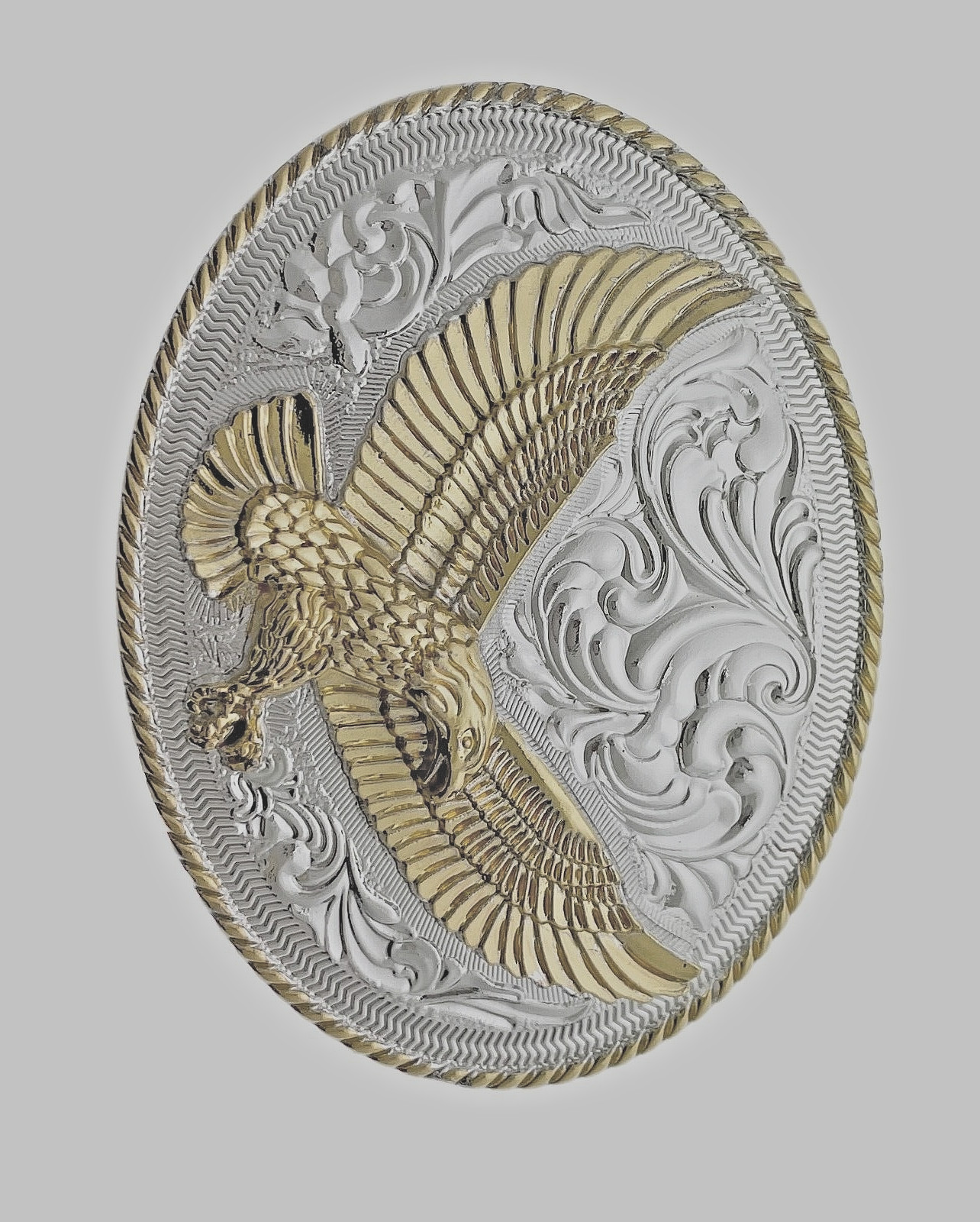 Eagle Belt Buckle New Men Gold Engraved Silver Metal Western Style Cowboy Rodeo