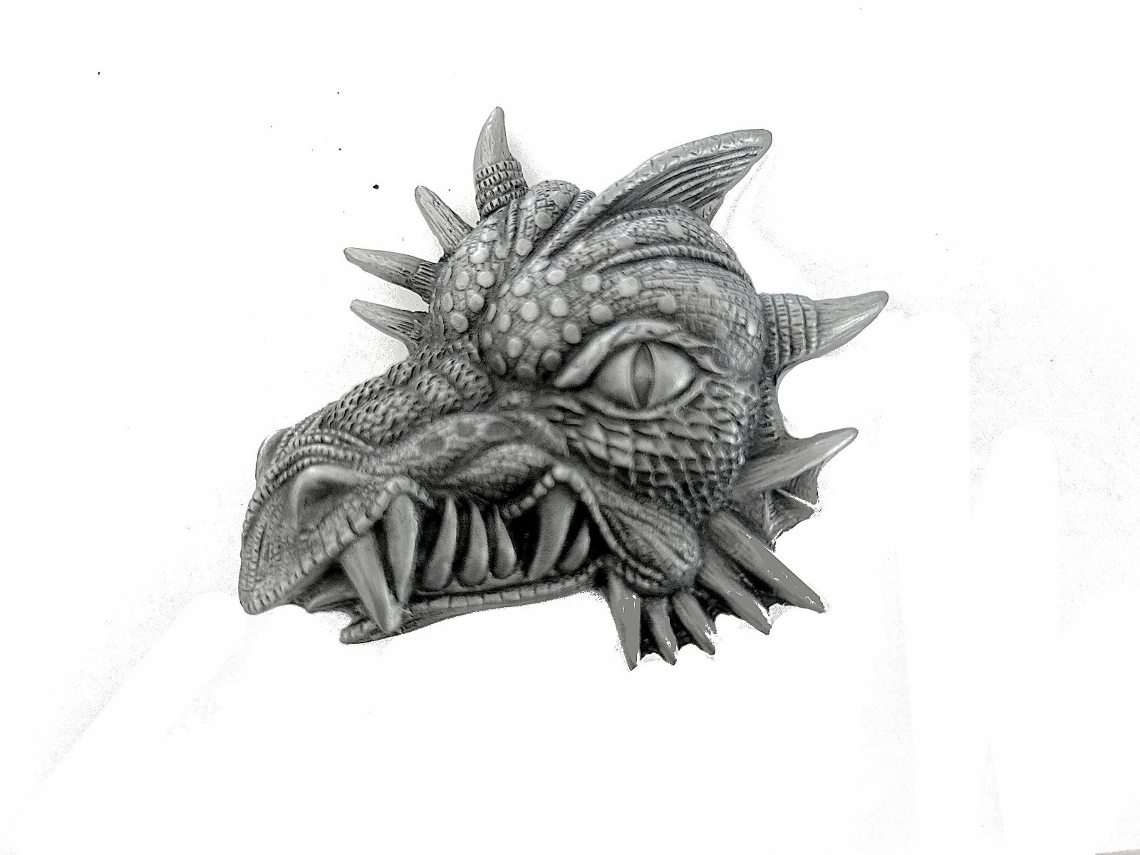 Vintage Pewter Dragon Head Belt Buckle Mythical Serpent Western Style Gift