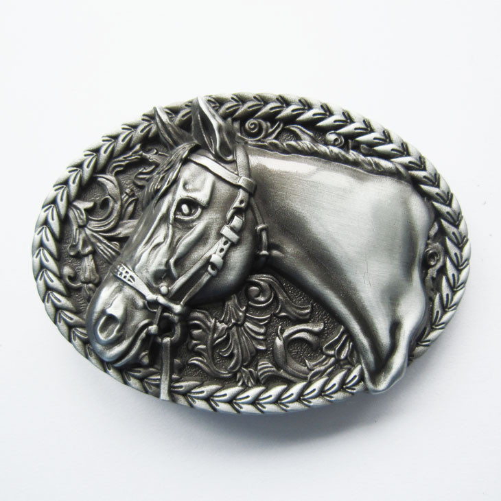 New Vintage Horse Head Western Oval belt buckle Gürtelschnalle also Stock in US