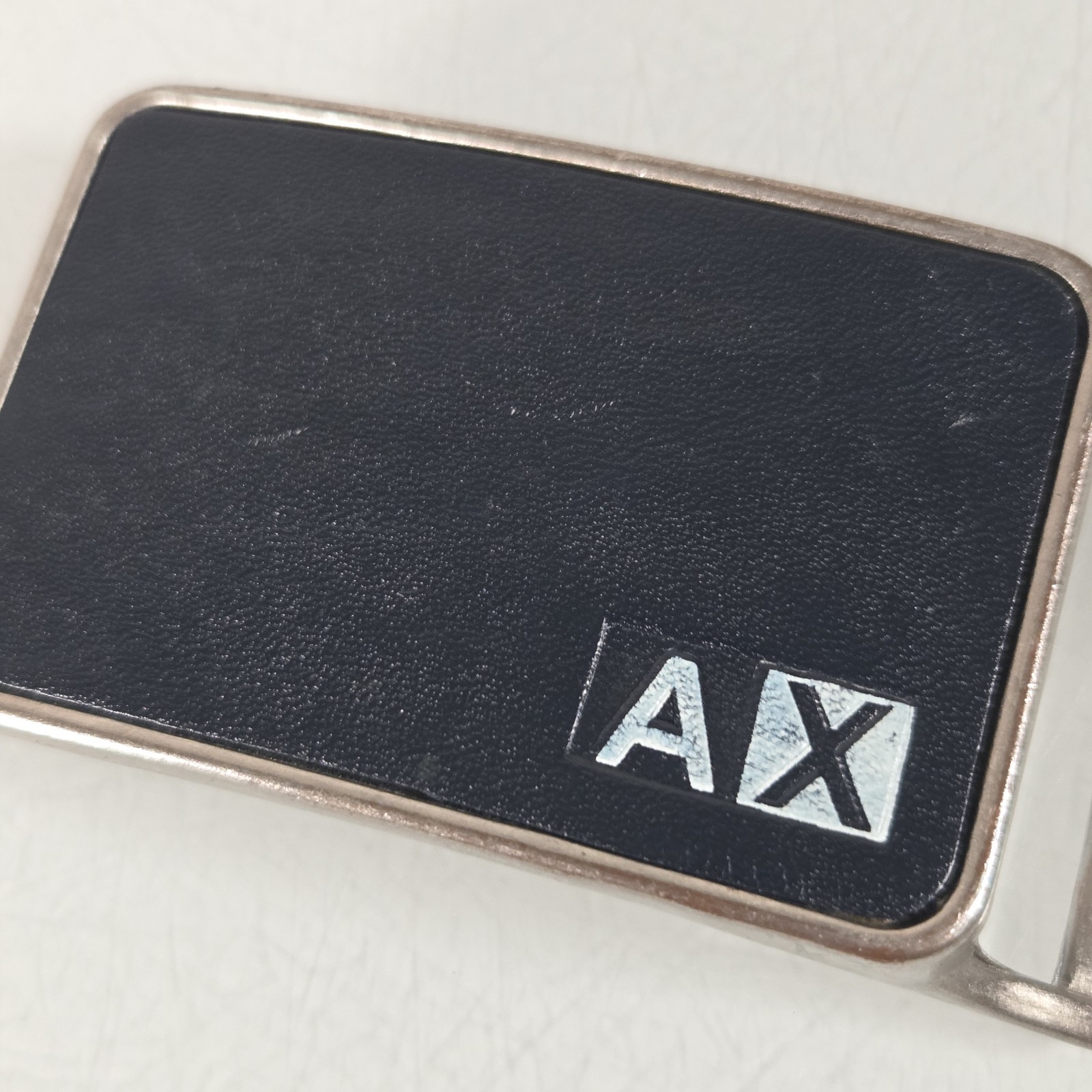 Armani Exchange Black Metal Belt Buckle