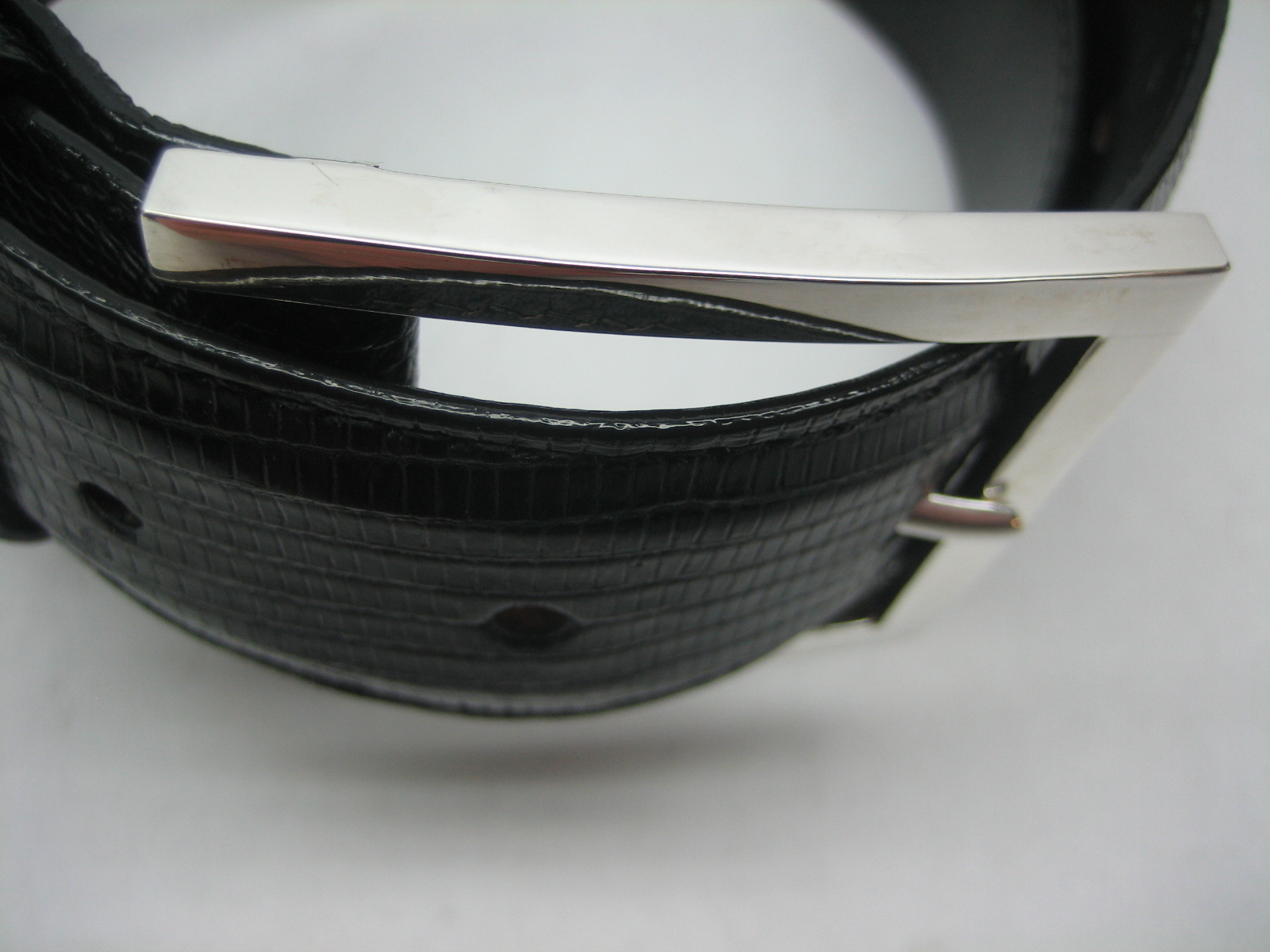 Sterling silver 925 Granada buckle 46 grams w/Genuine Lizard-1.5  » belt U.S.A..