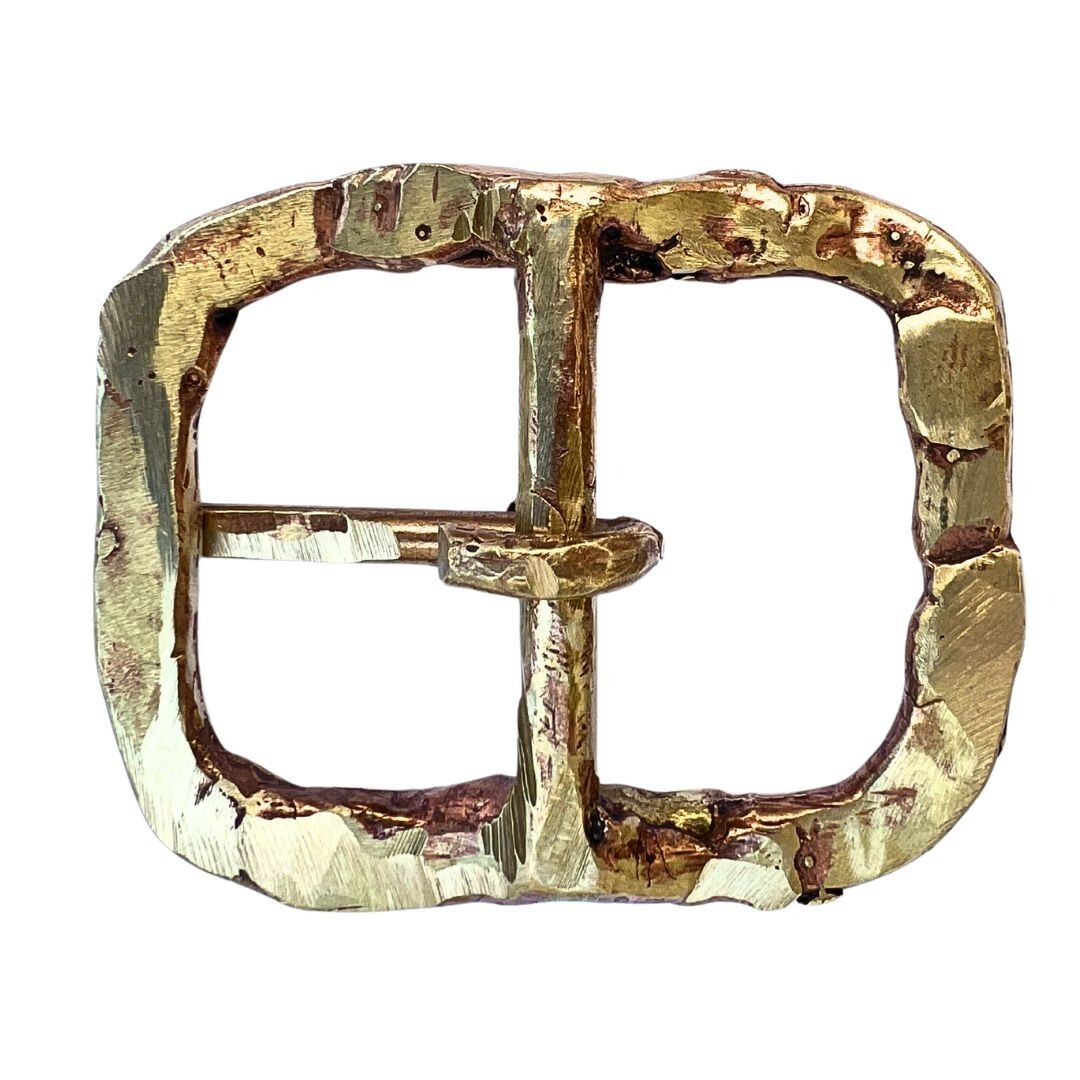 Handmade Solid Brass Belt Buckle USA | 1.5&Prime; « THE ROAD » Retro Artisan Buckle Men