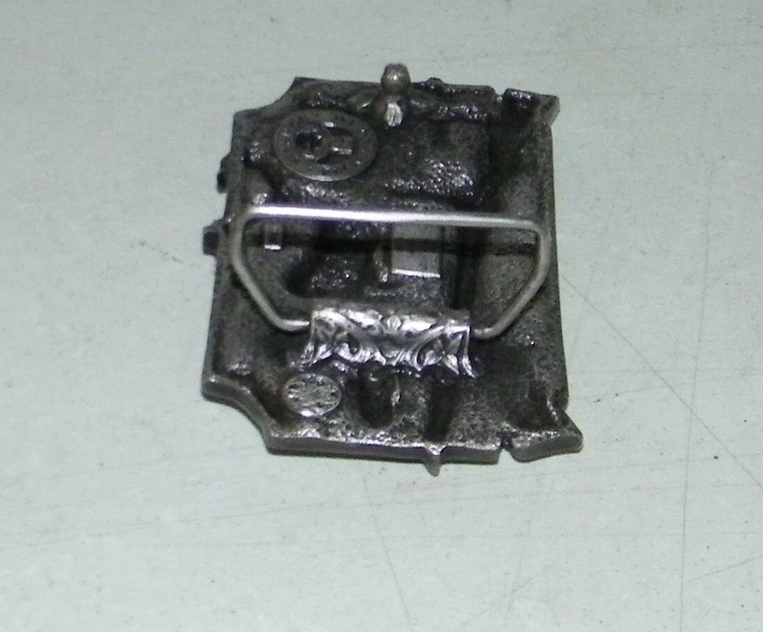 Vintage Siskiyou Pewter S-10 Belt Buckle Buck Deer Elk Hunting Rifle Guns 1982