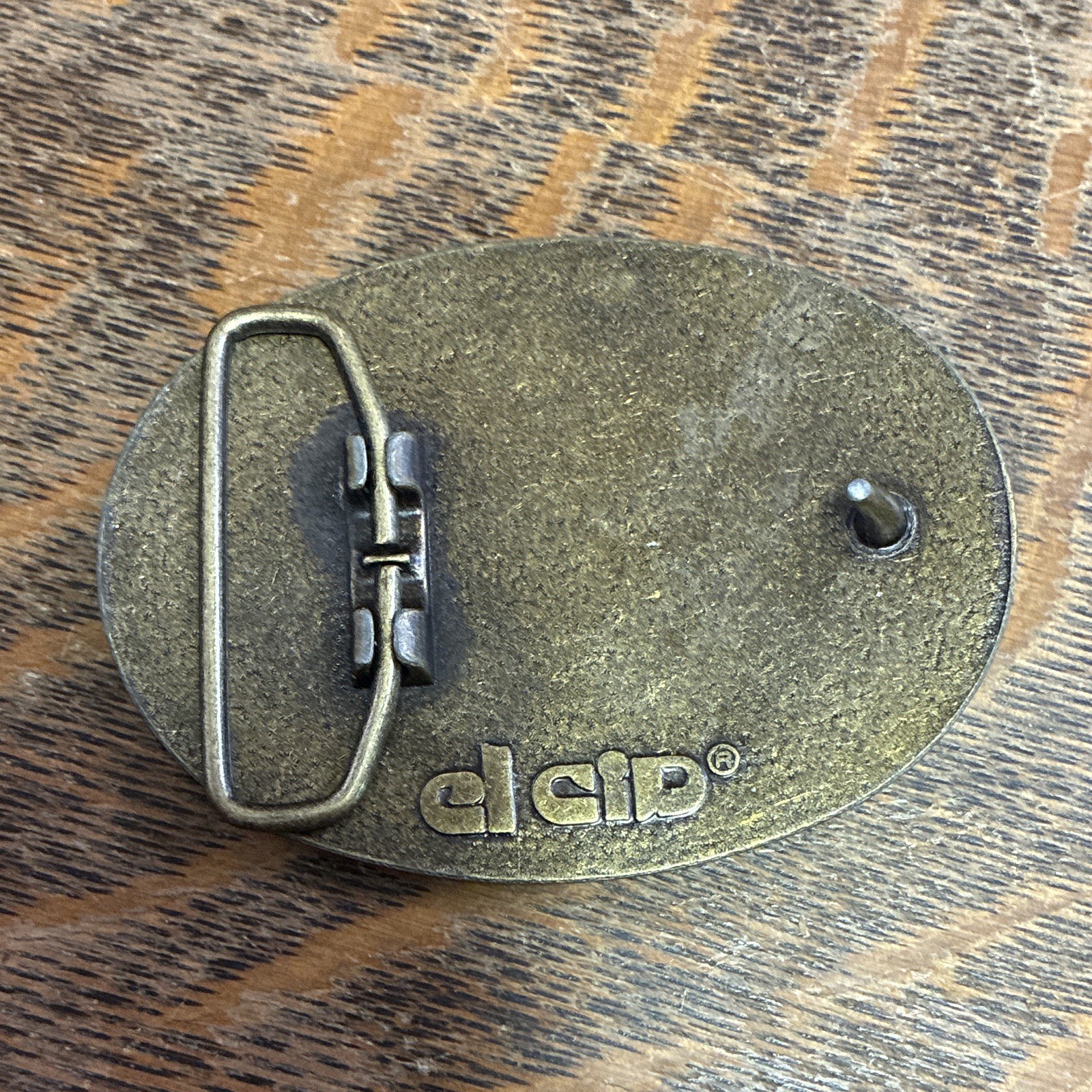 Vintage Pioneer Leather and Brass Belt Buckle by El CID
