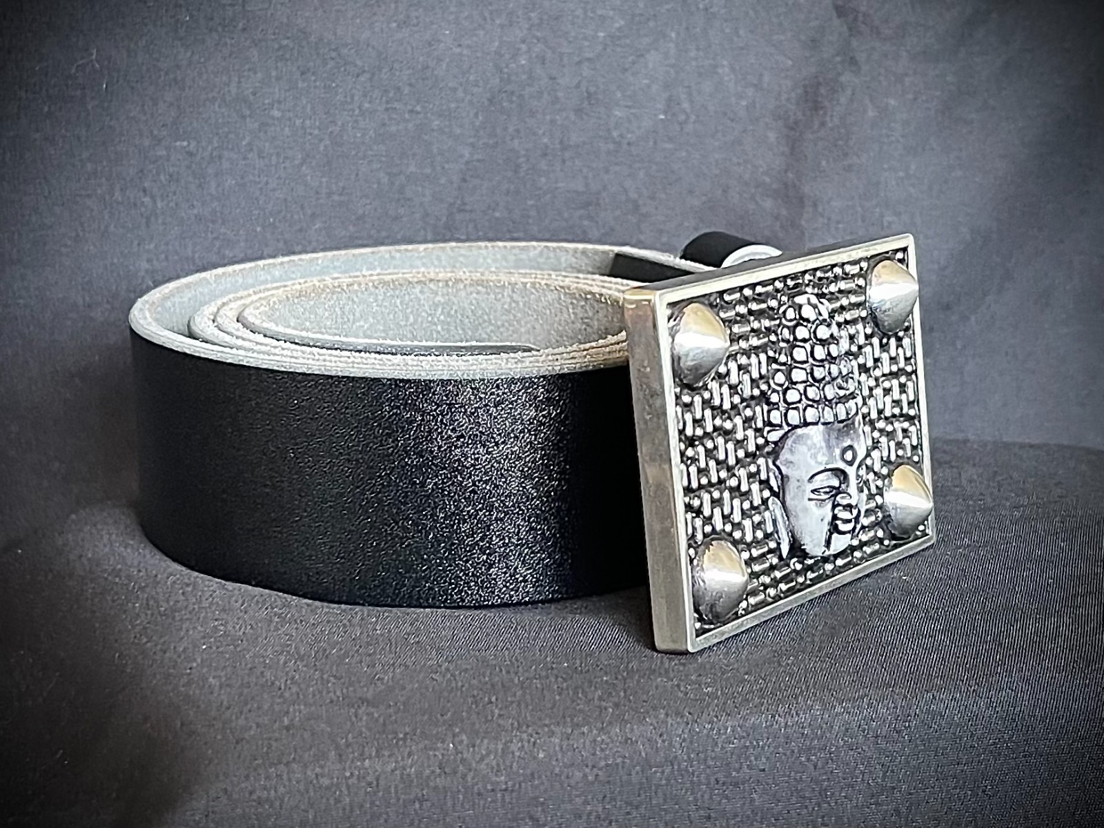 Buddha Belt Buckle Handmade Zen Spiritual 3.75” OOAK Darren McNeese