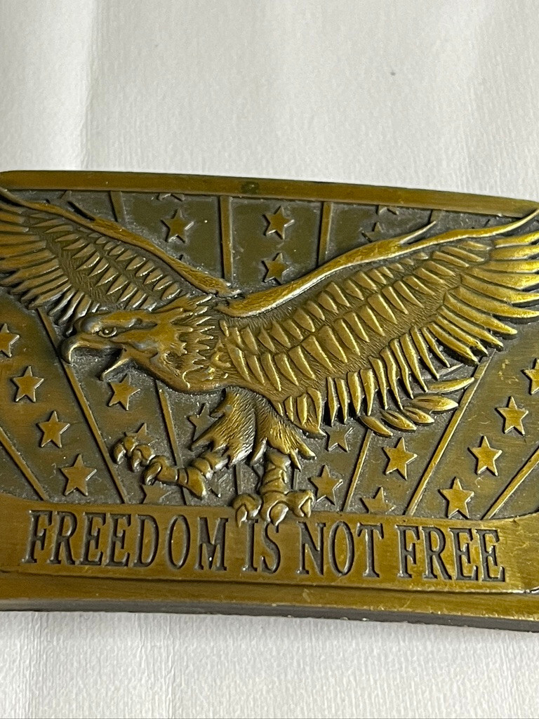 Freedom Is Not Free Belt Buckle Eagle Stars Stripes Patriot 2014 Sponsor