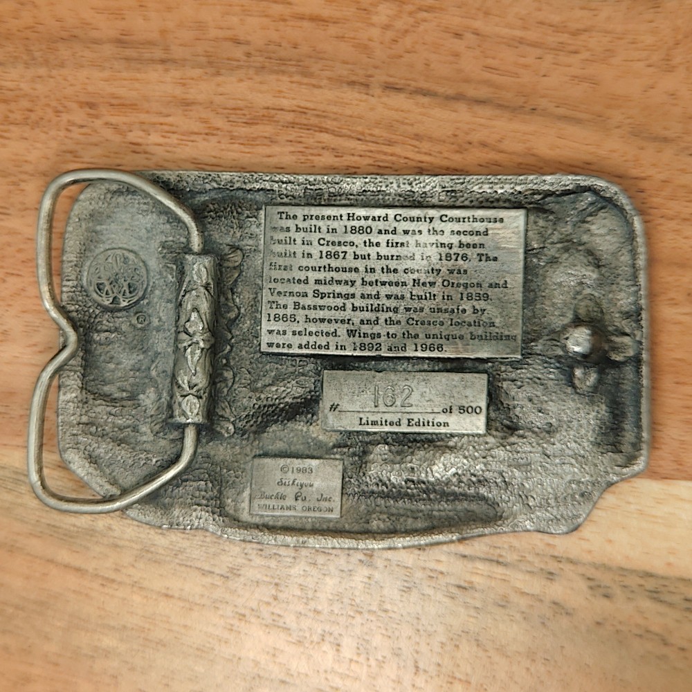 Western Rectangular Siskiyou Iowa State Scenery Cowboy Belt Buckle