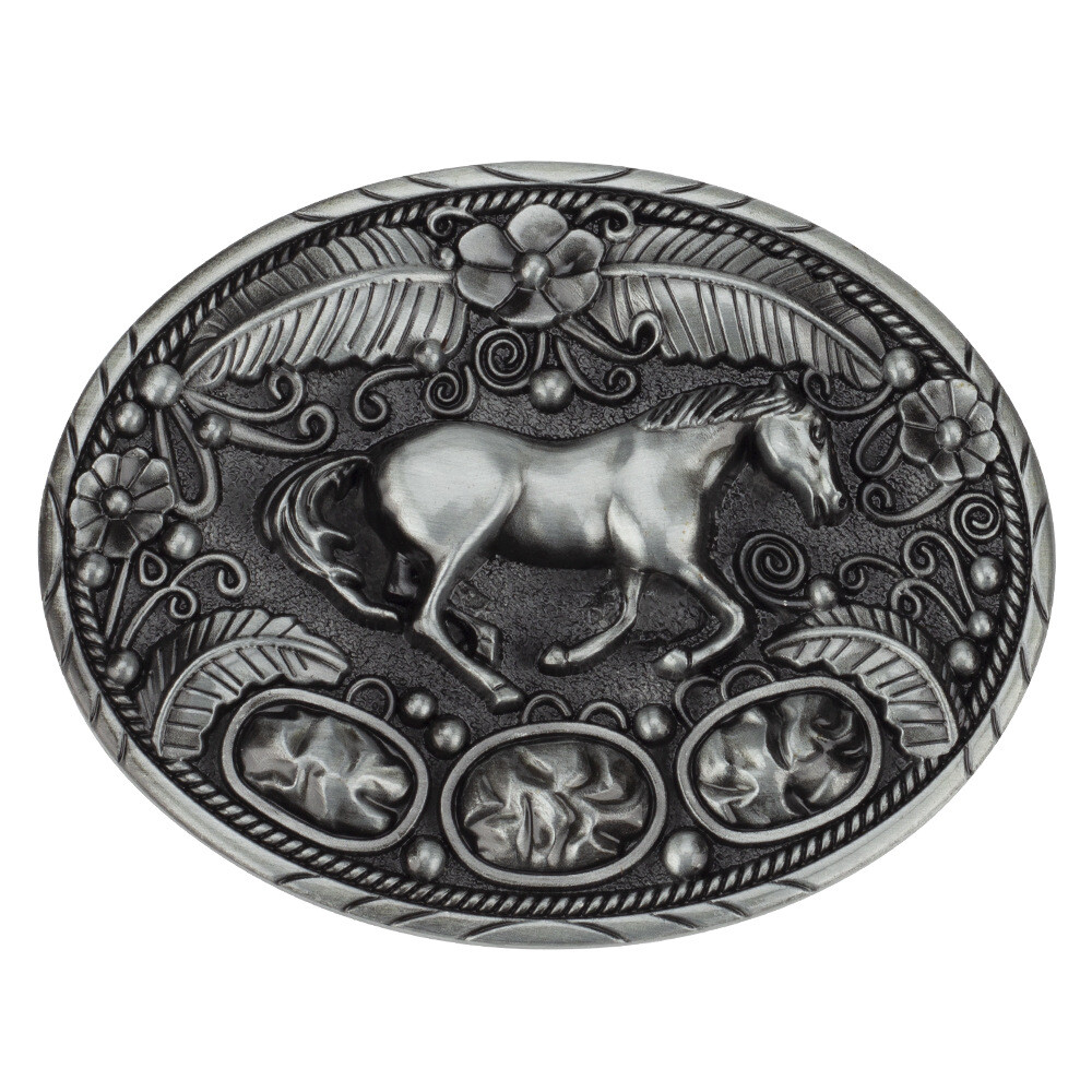 Horse Belt Buckle Western Cowboy Cowgirl Native American Motorcyclist (HRS-17-S)