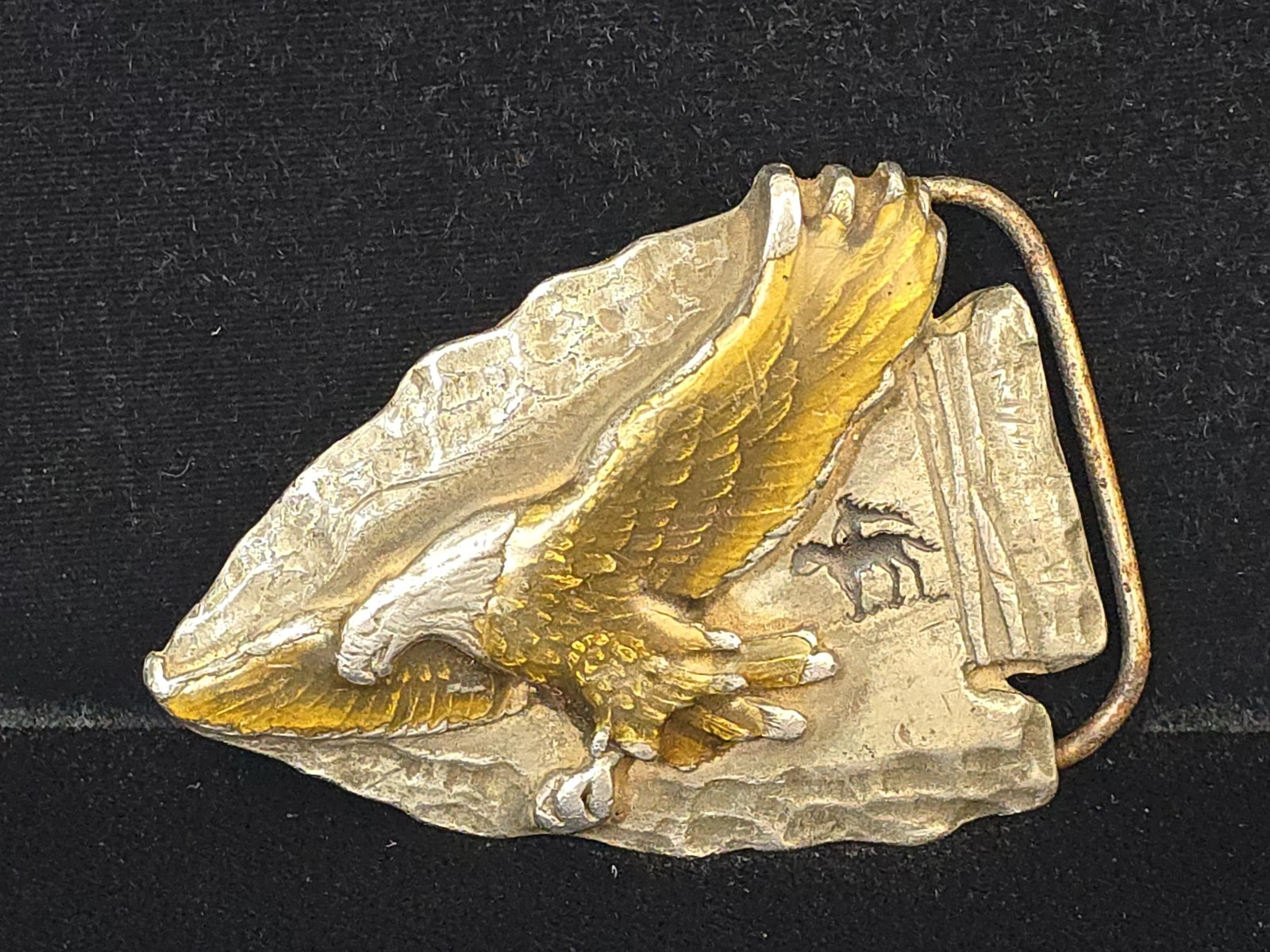 Arrowhead Eagle Belt Buckle Siskiyou Native American Indian Spirit Green Enamel