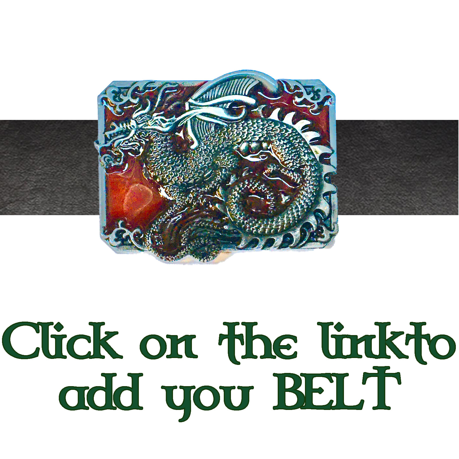 Chinese Dragon Belt Buckle Biker Gothic Metal Pewter Finish Calendar Martial