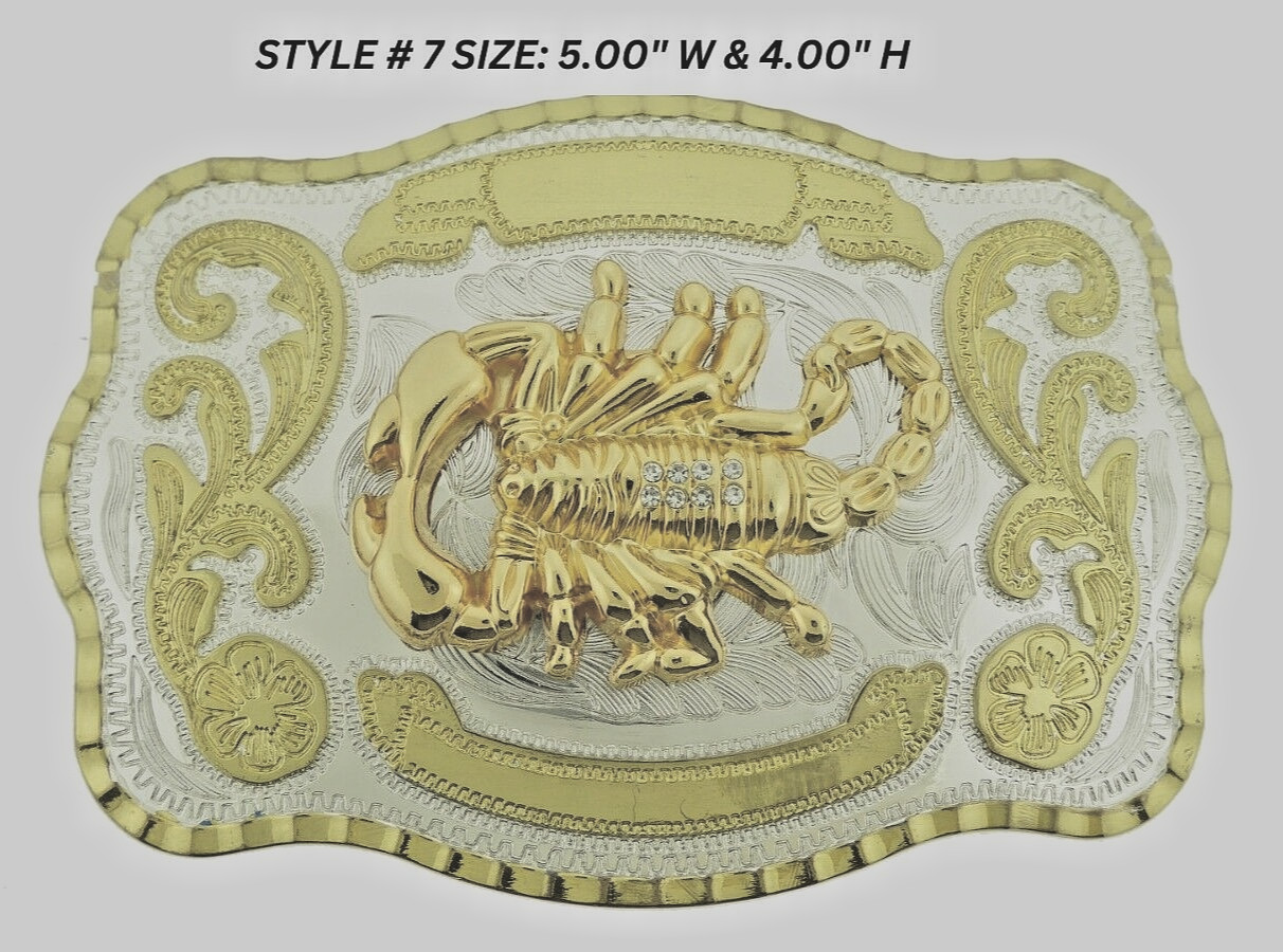 Scorpion Belt Buckles Vintage Men Gold Silver Metal Zodiac Western Cowboy Rodeo