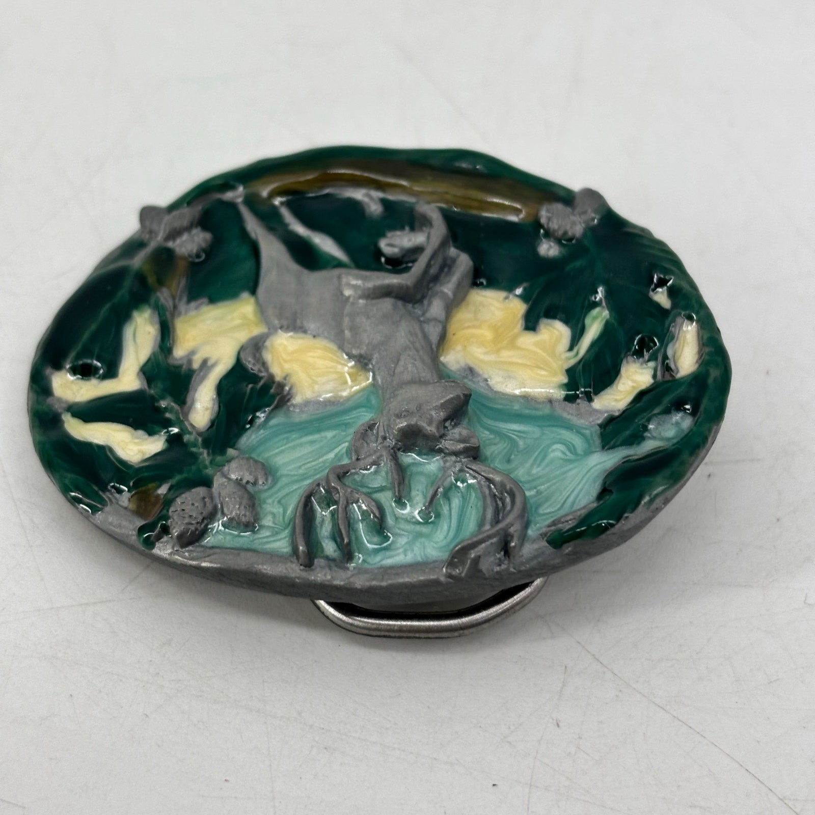 Great American Belt Buckle Jumping Deer Forest Woods Hunting