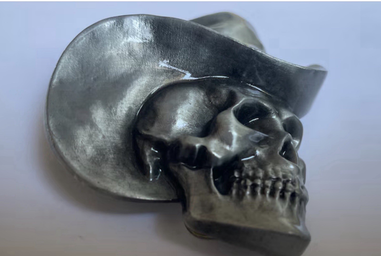 Cowboy Skull Belt Buckle: Western Outlaw Skeleton