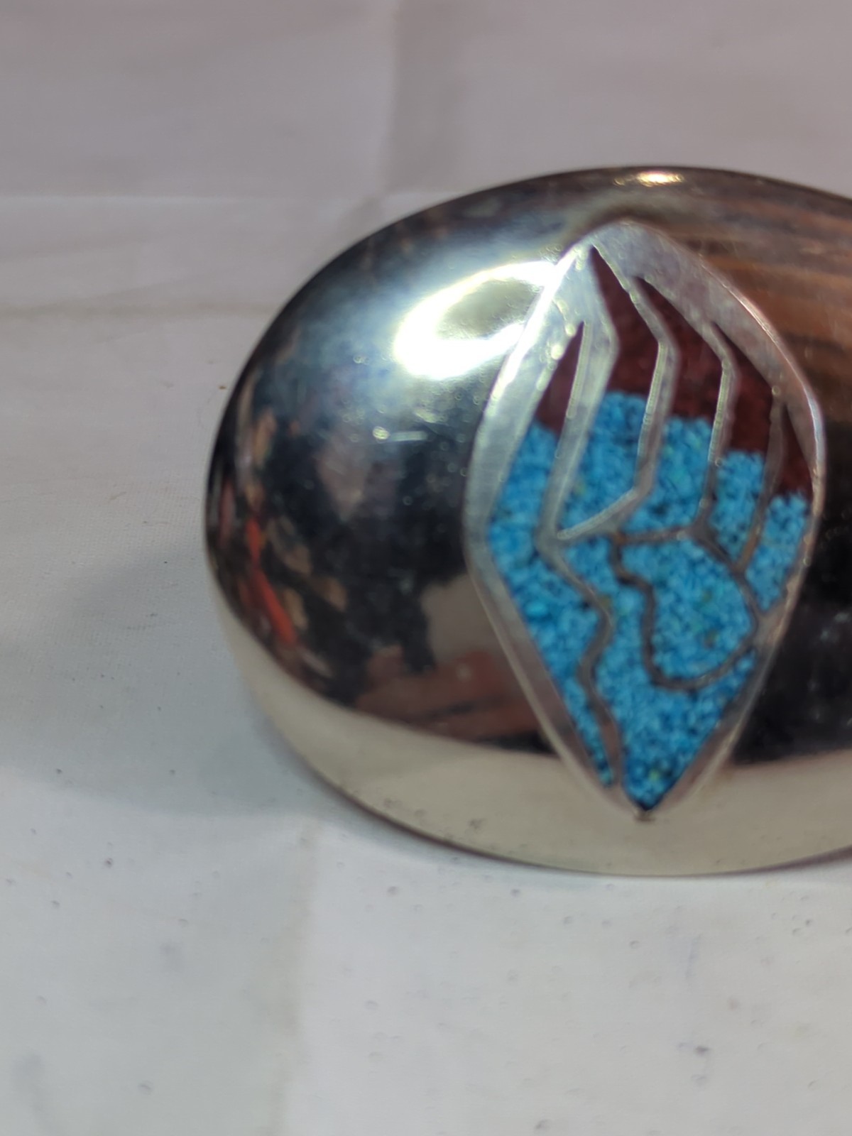 Vintage Native American Turquoise bear paw belt buckle
