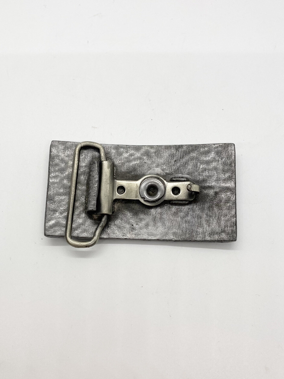 Firefighter Belt Buckle Silver Tone Fire Hydrant Ladder Unsigned Heavy E13