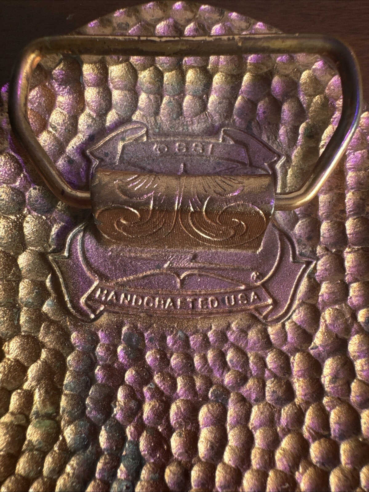Vintage Belt Buckle Eagle Native American Tribal Diamond Cuts ISS Made In USA