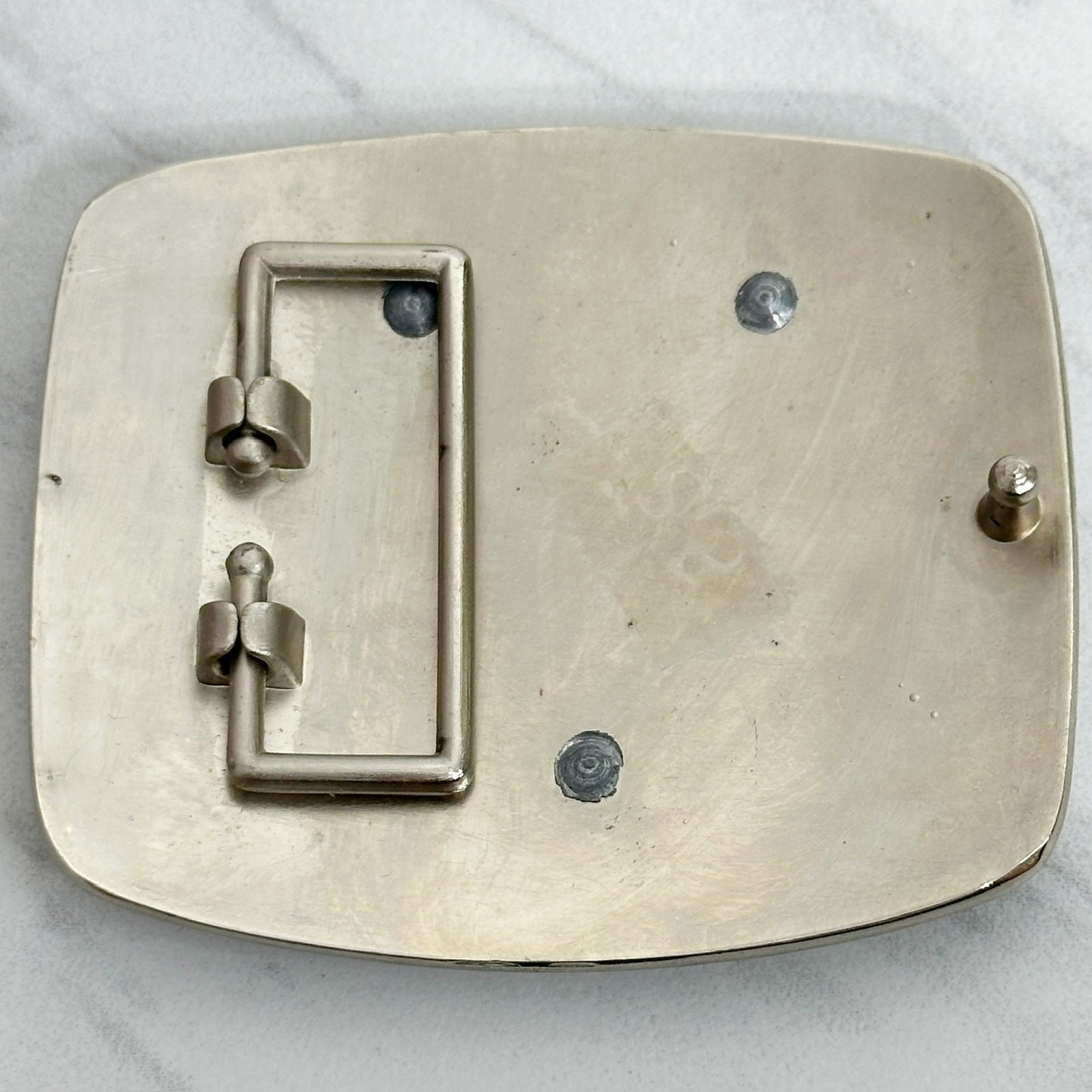 U Letter Initial Monogram Silver Tone Belt Buckle