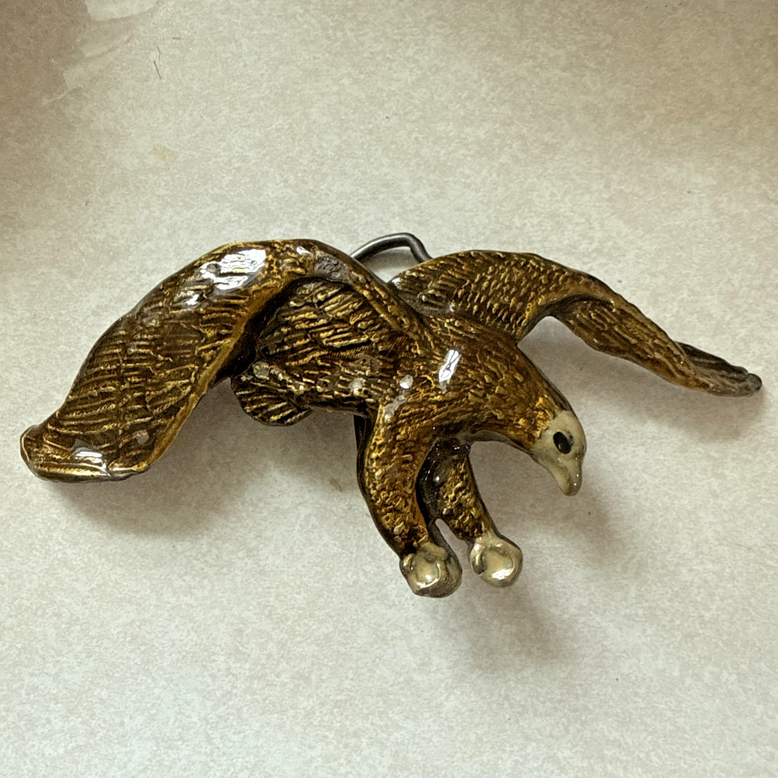 Men&rsquo;s Bald Eagle Bird Belt Buckle Brass? Metal Western Style Painted Varnished