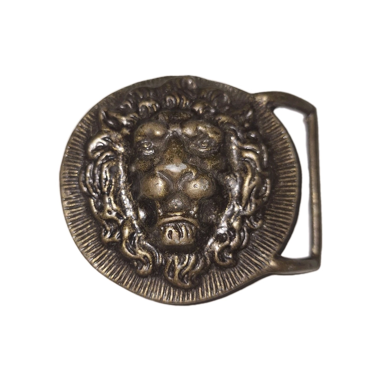 Lion Belt Buckle 2.75 Inch Brass Finish Nonmagnetic
