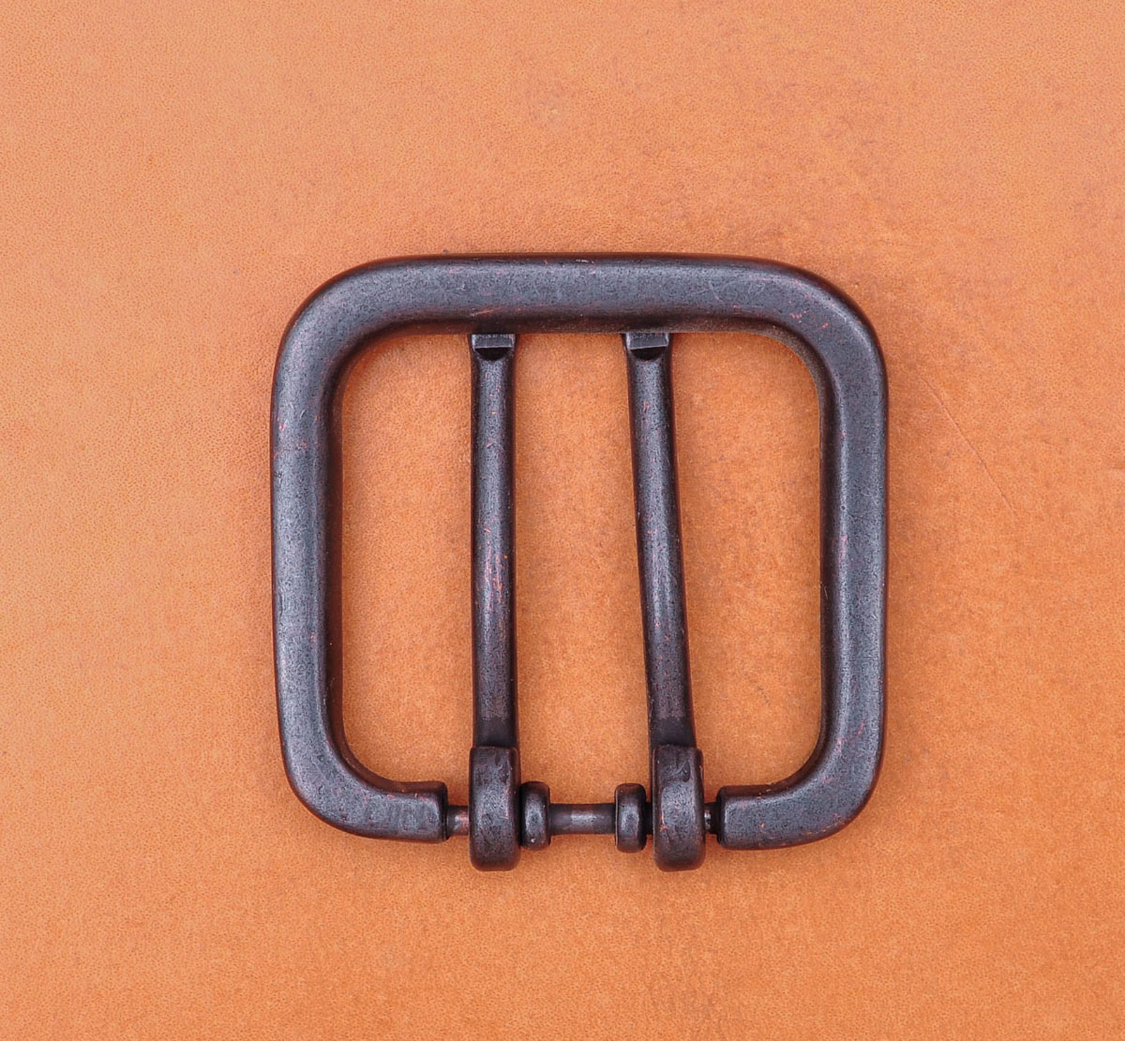Wide Double Tongue Pin Roller Prong Pin Belt Black Buckle Fits 40MM Belt Straps