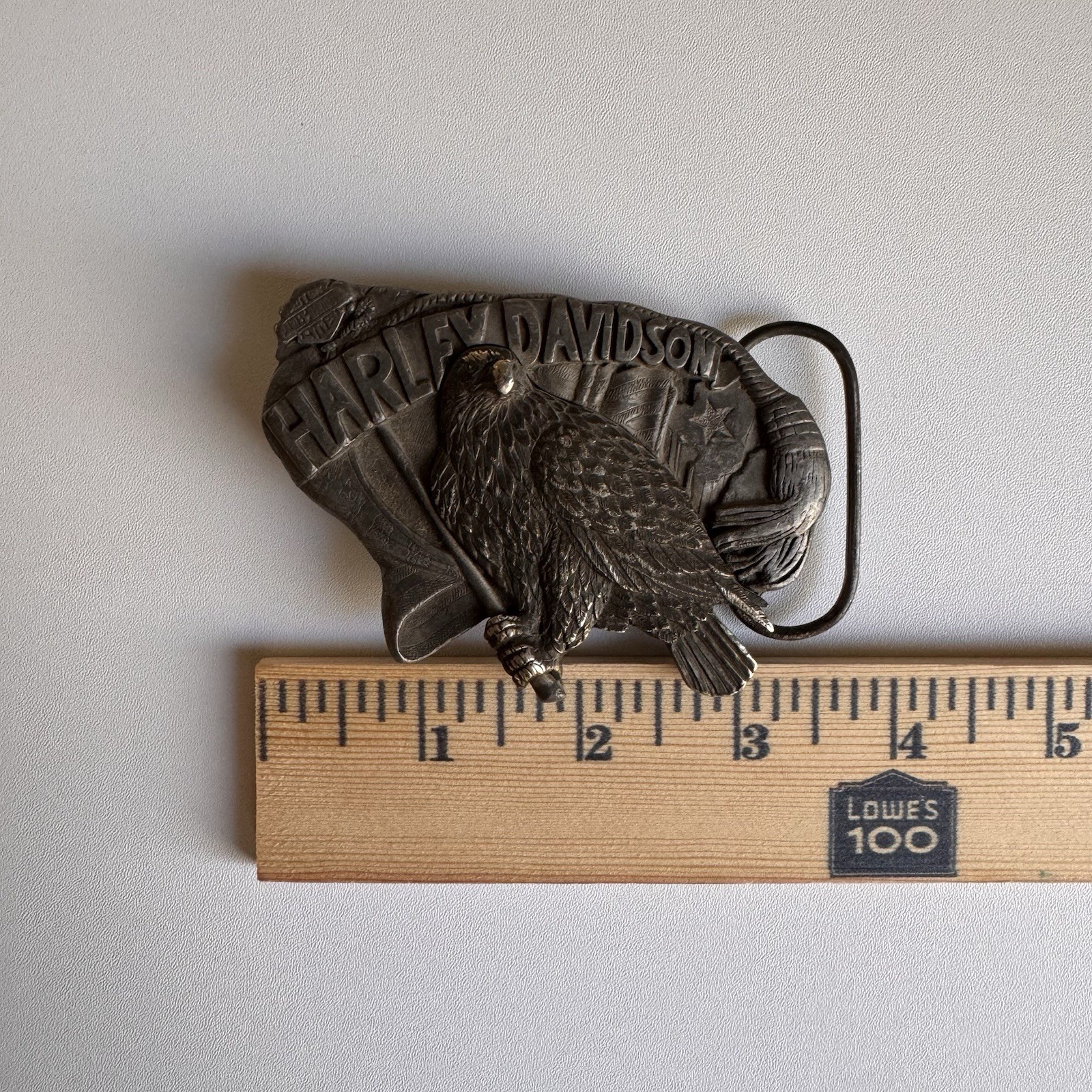 Vintage HARLEY DAVIDSON motorcycle BRASS bronze Belt Buckle EAGLE 1991 Limited