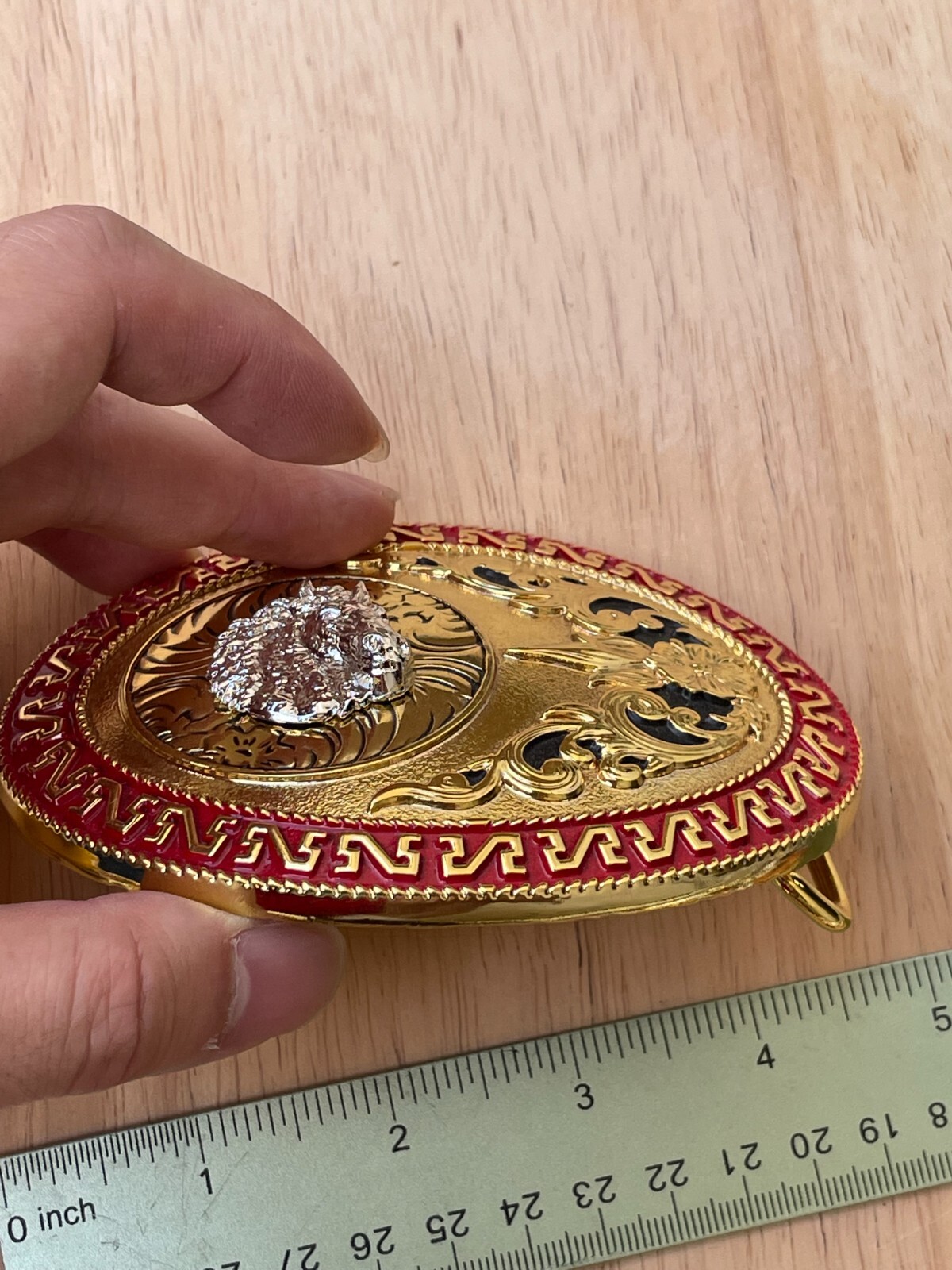 Western Buckle Oval Silver Gold Red Horse Head Cowboy 2 » Hebillas Vaqueras