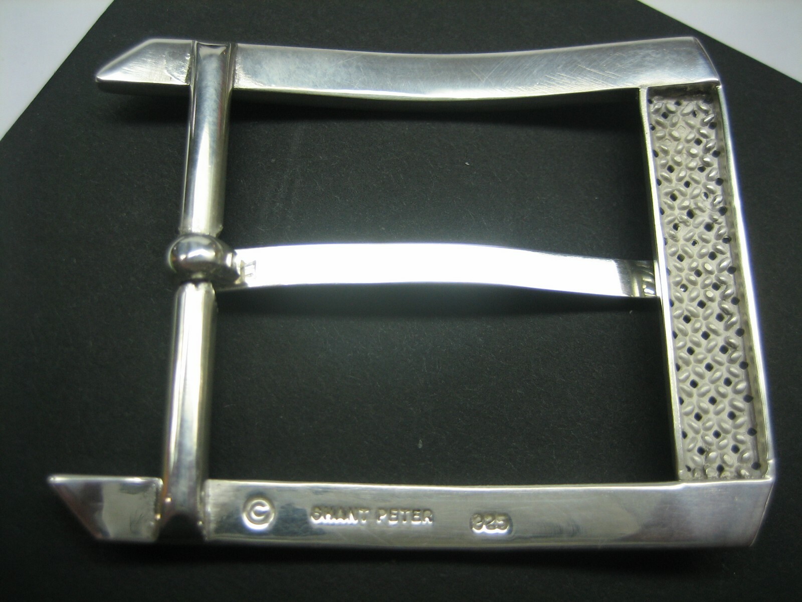 STERLING SILVER 925 BUCKLE WITH GENUINE LIZARD 1.5&Prime; BELT MADE IN U.S.A.