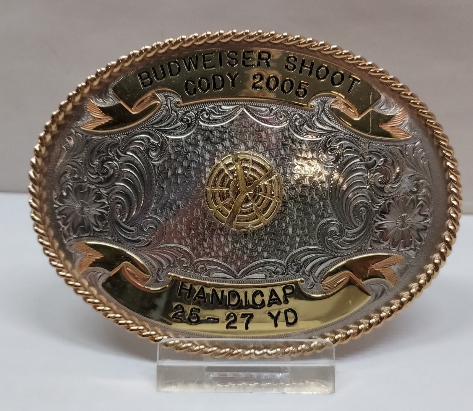 2005 – CODY – BUDWEISER SHOOT – HANDICAP 25-27 YD – BELT BUCKLE – listing # 9561