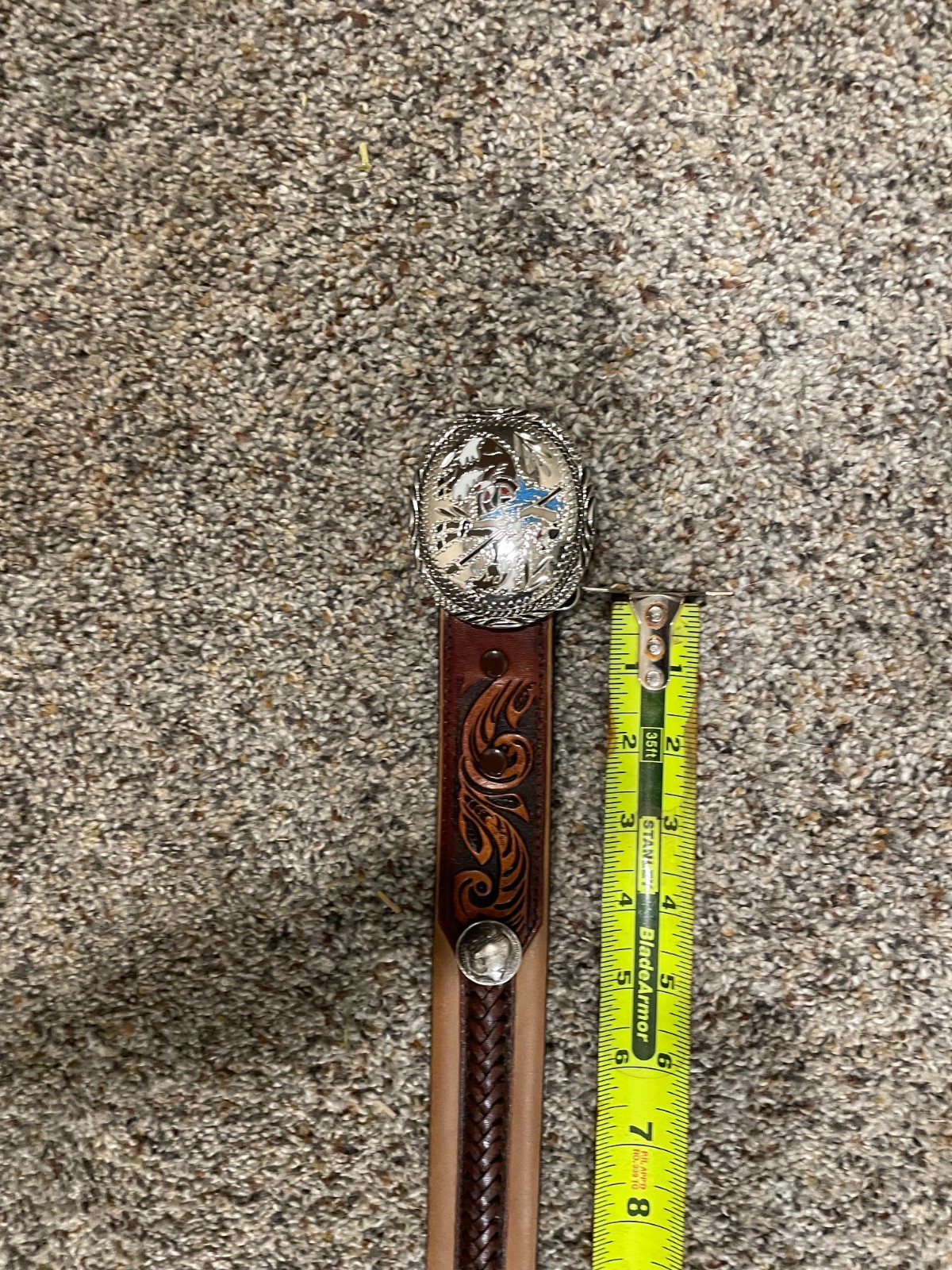 End of the Trail Buckle Enlayed belt buckle