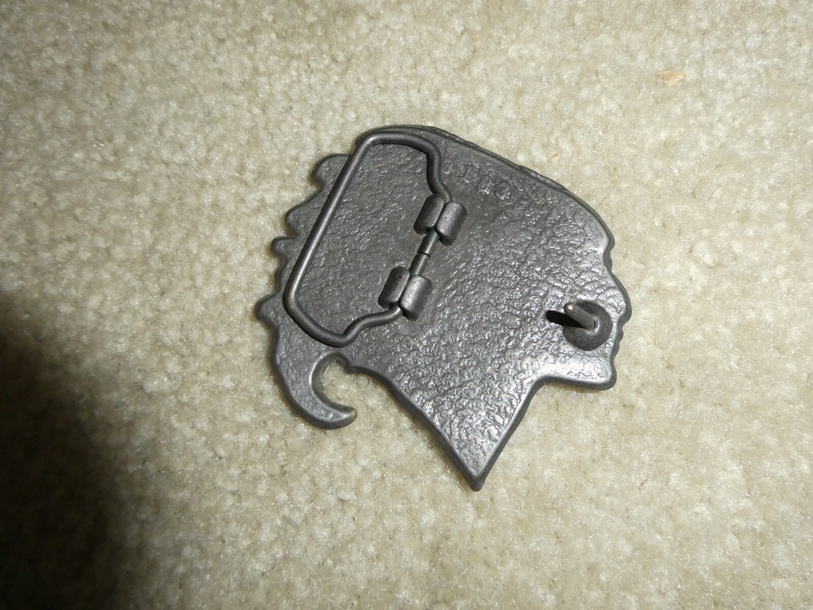 Vintage 1970s Brass Indian Head Motorcycle Belt Buckle 3 1/4&Prime; Wide