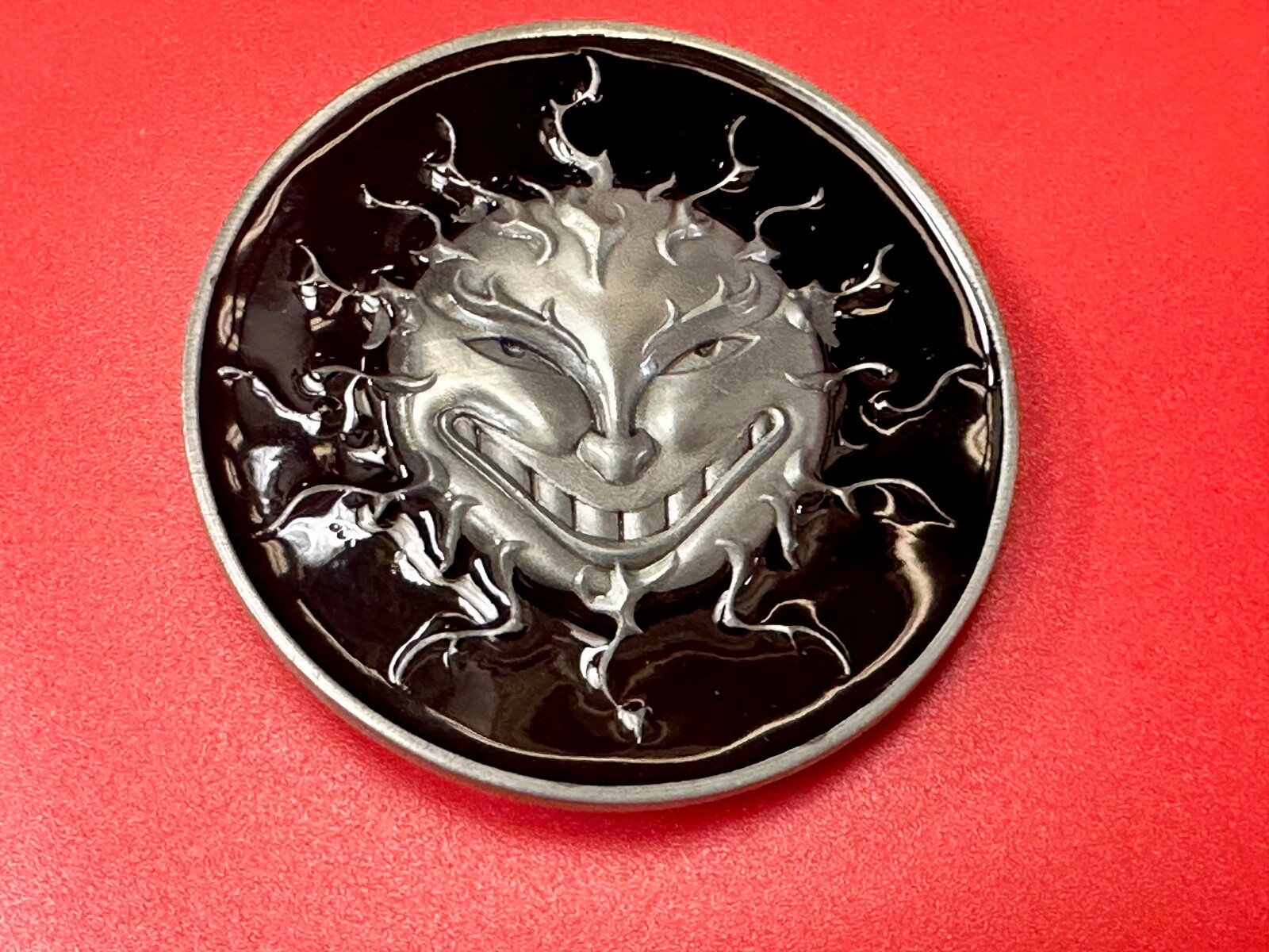 Falling Evil Sun Face – Solar Flare Black Color Belt Buckle By Buckle Rage