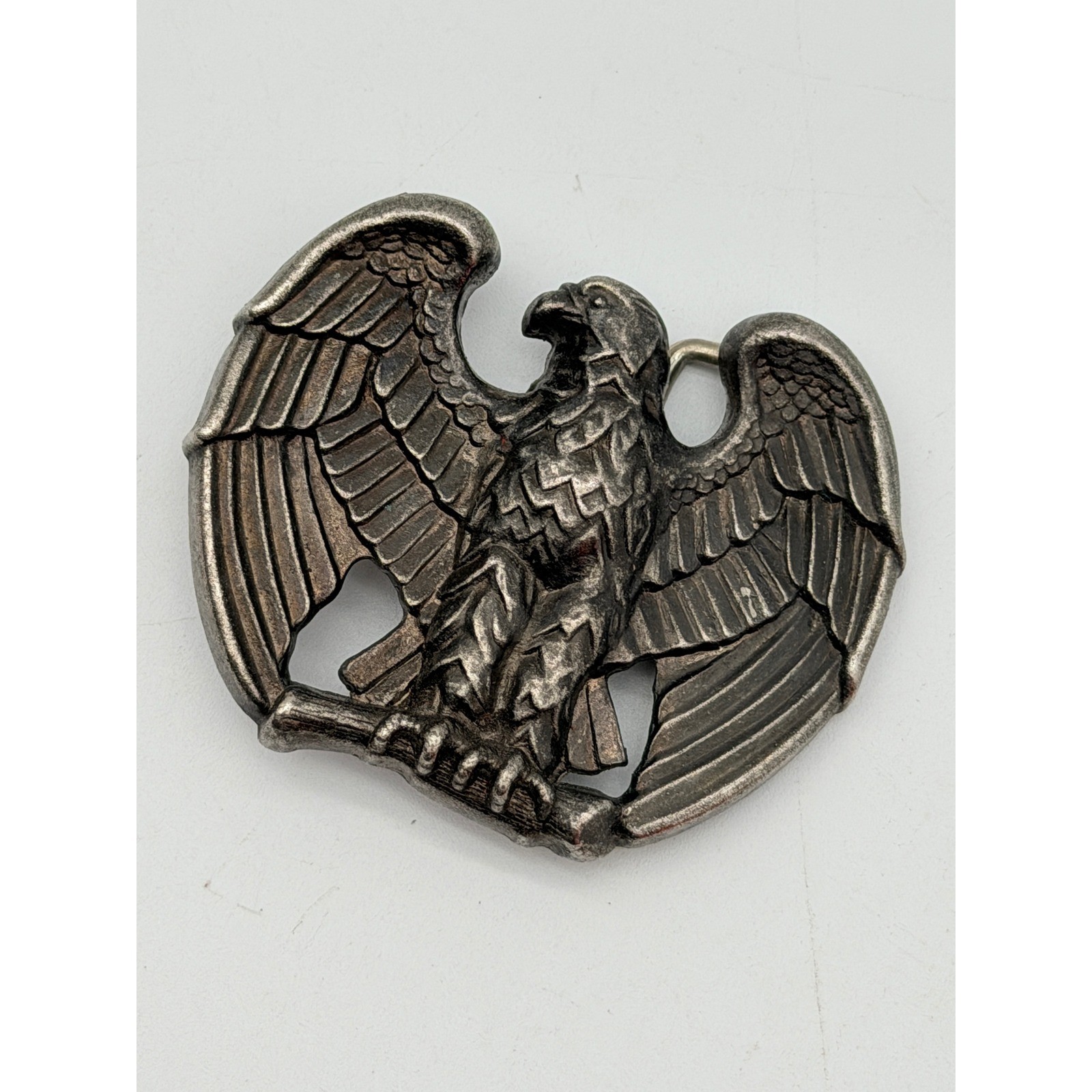 Vintage Avon Silver Tone Eagle Belt Buckle Patriotic Americana Western Biker