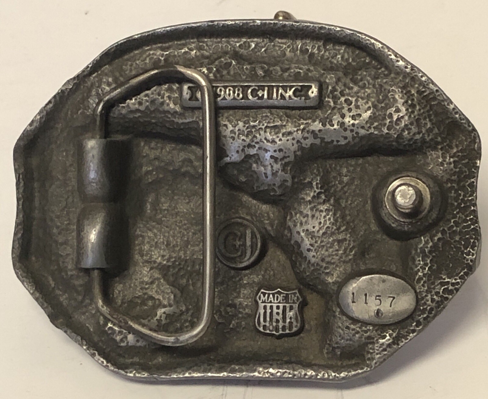 Vintage Belt Buckle TRUCKING USA 1988 C + J Inc. Made in USA