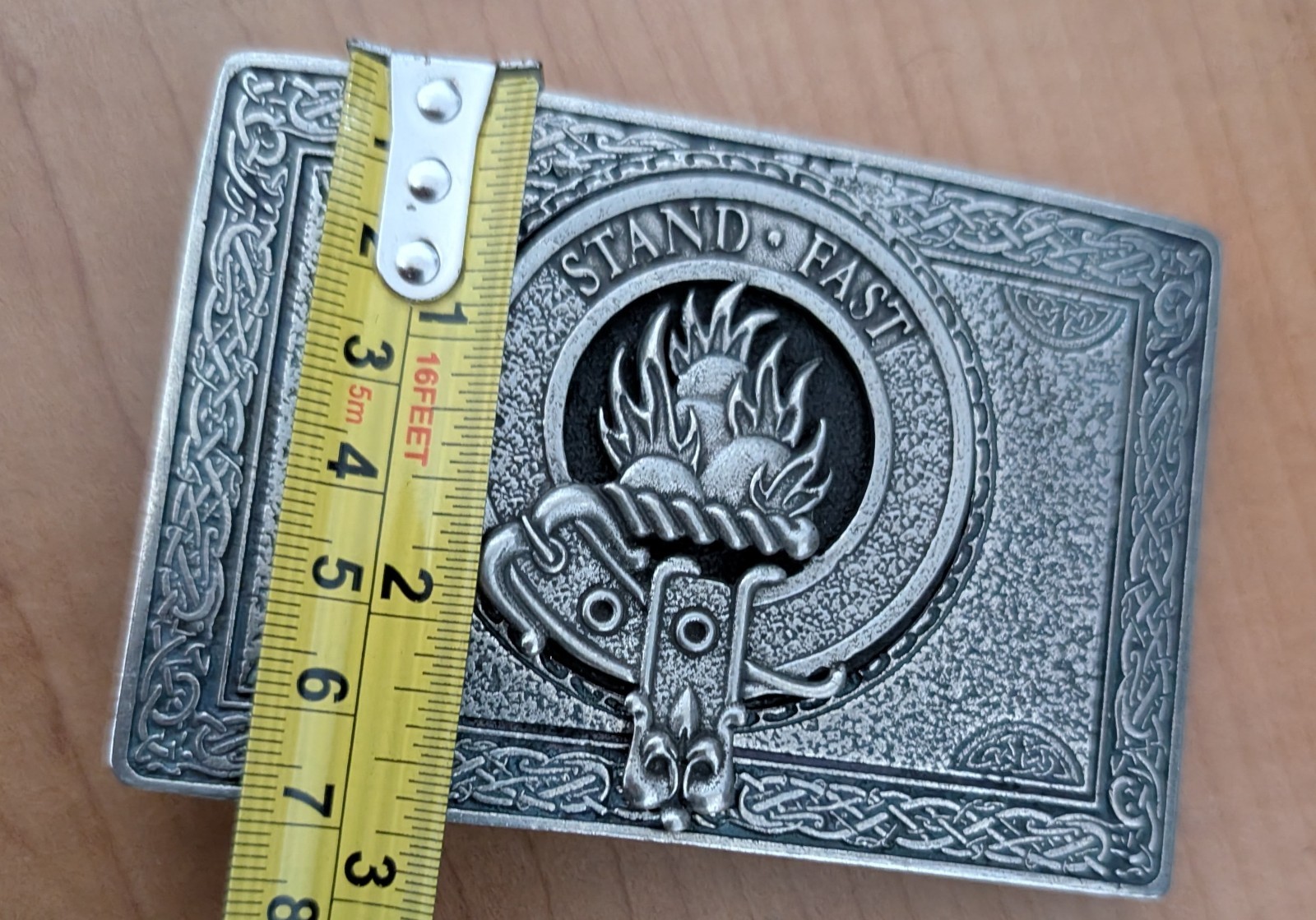 Stand Fast Gaelic Theme Scotland Kily Belt Buckle Pewter Pin