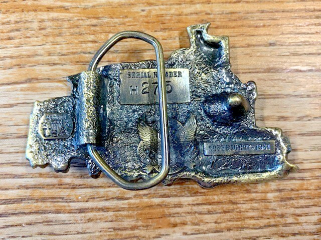 Train Belt Buckle The Great American Buckle Company Locomotive 1981 Vintage